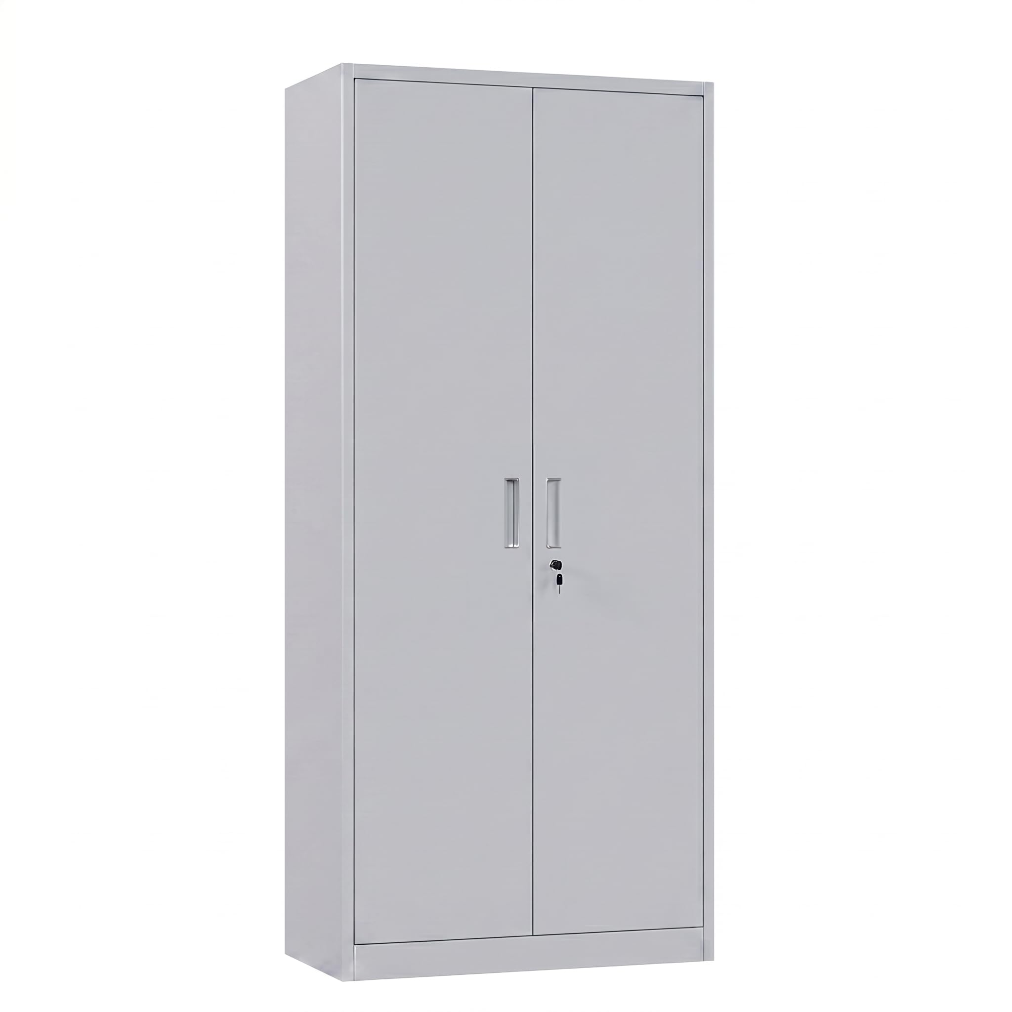 Armoire rangement métal garage verrouillable 4 tablettes ajustables gris
