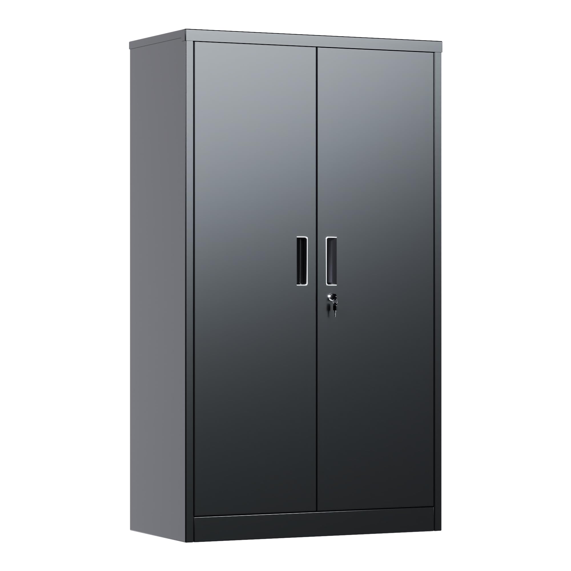 Armoire Rangement Metal Garage Acier Verrouillable 3 Tablettes Noir
