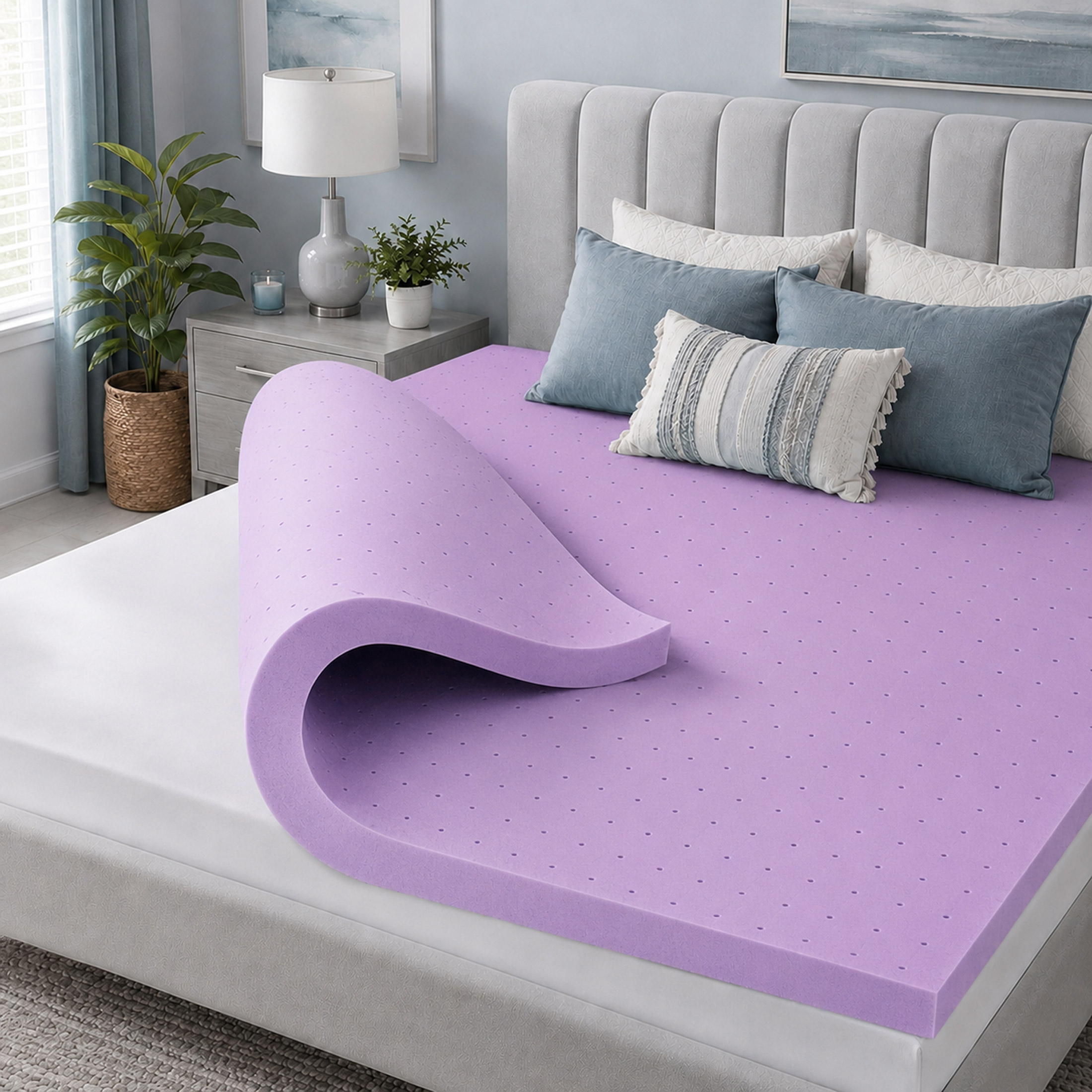 Surmatelas mousse mémoire refroidissant gel