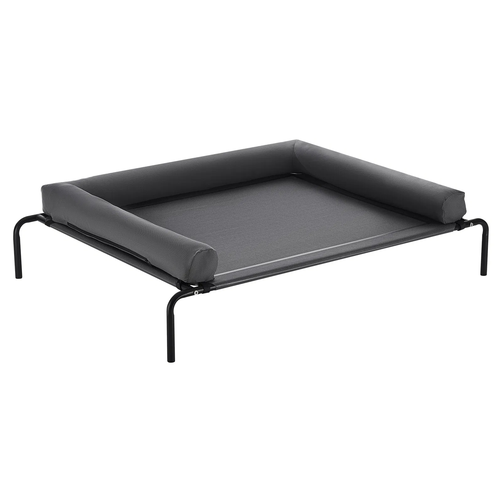 Lit surélevé XL chien, coussin, intérieur/extérieur, gris