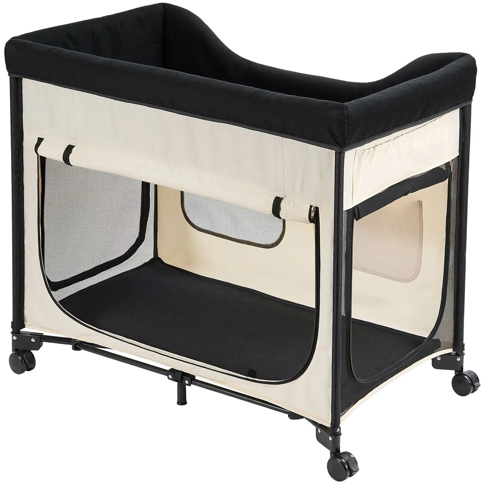 Lit surélevé XL pour chiens, pliable, roulettes