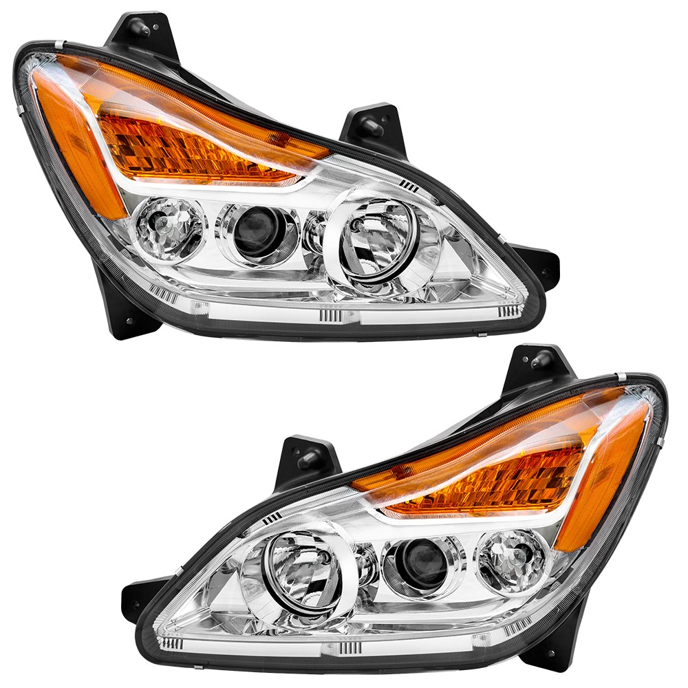Phares Compatible Kenworth T680 2022-2024 Chrome
