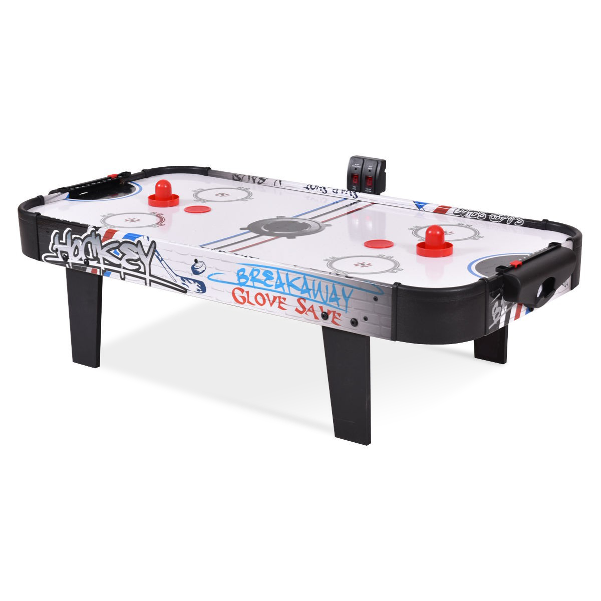 Table air hockey 42po, pointage, 2 poussoirs