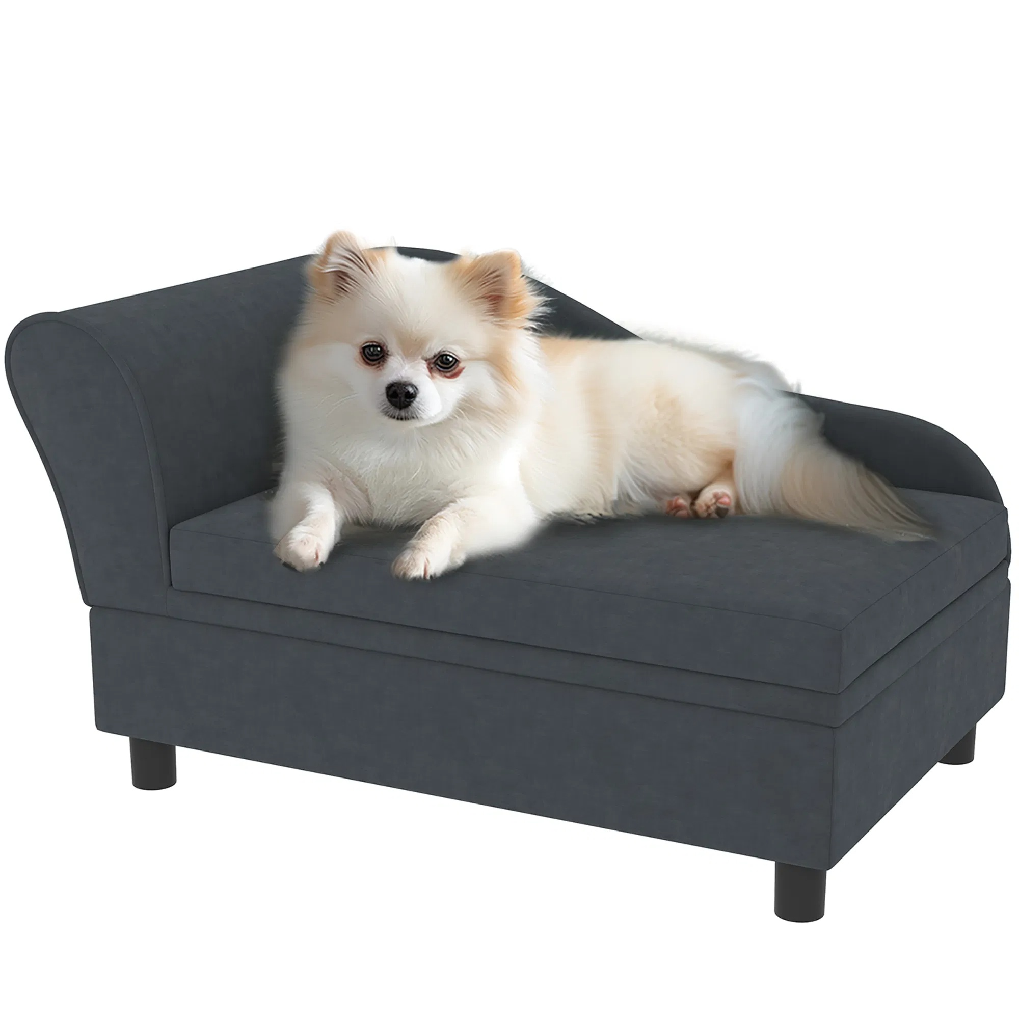 Sofa lit animaux rangement gris foncé chats petits chiens