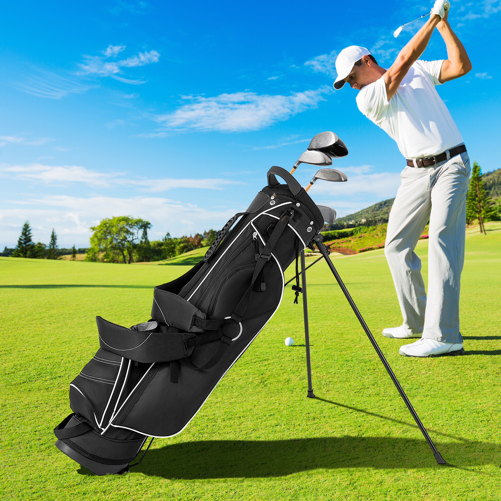Sac chariot golf 4 compartiments organisateur noir