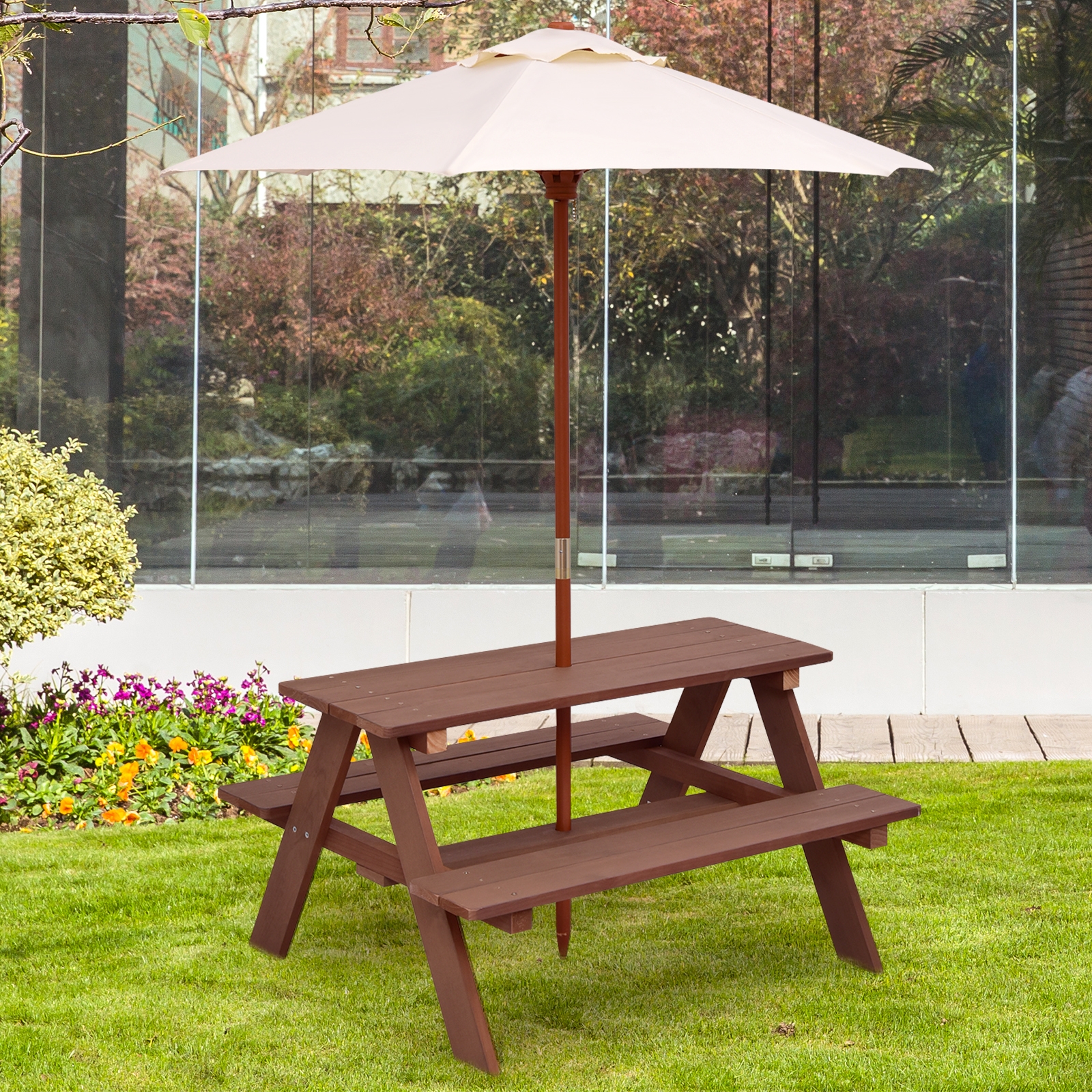 Table pique-nique enfants 4 places parasol