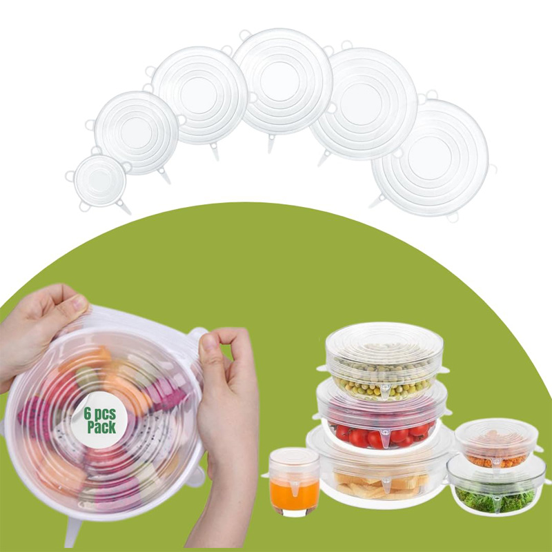 6 couvercles silicone microonde bol universel