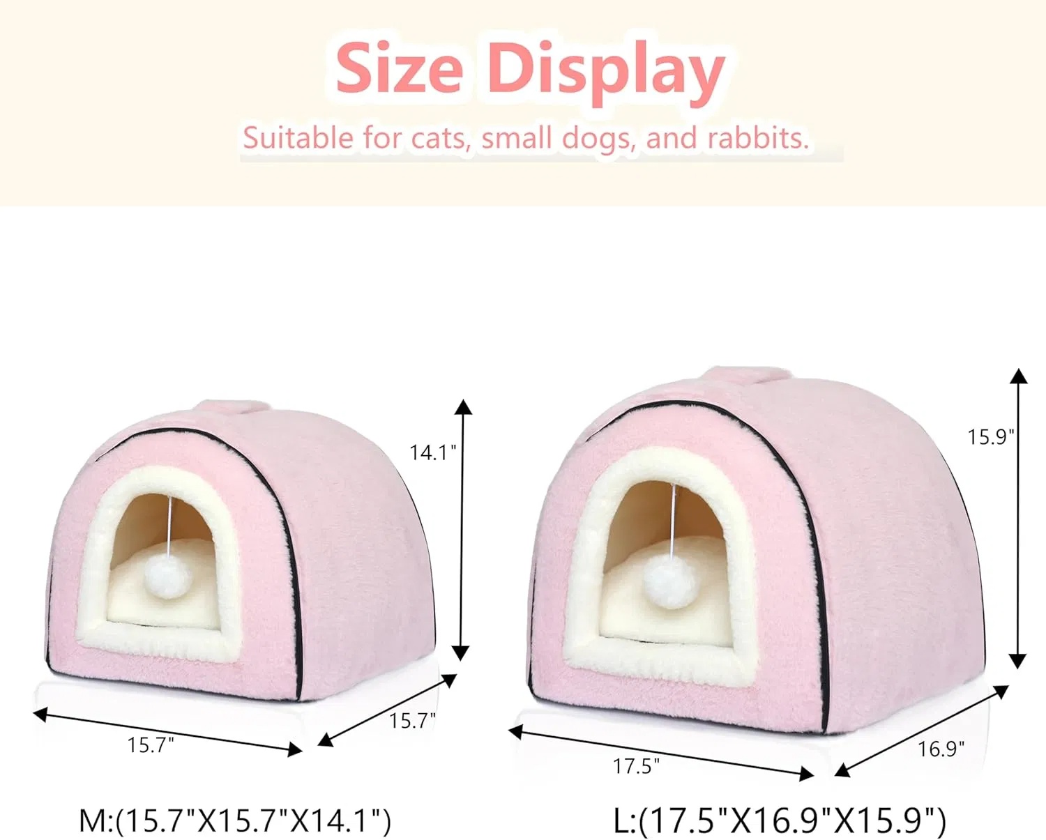 Lit cave chat pliable anti-dérapant imperméable, tente, petit chien