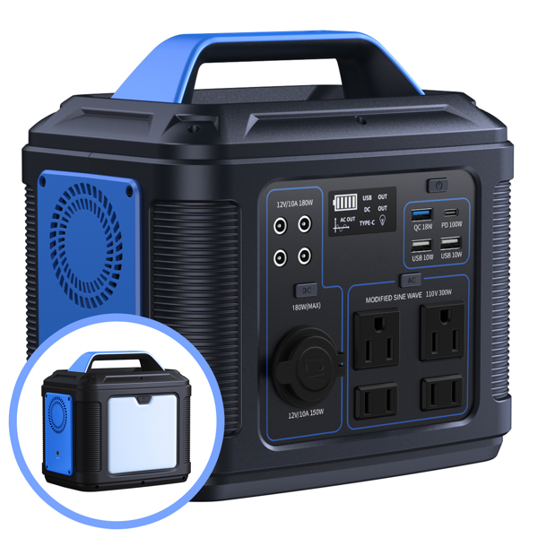 Station énergie 300W 296Wh 80000mAh lithium générateur solaire camping