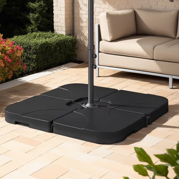 Base parapluie cantilever 130lb carré 4pcs noir