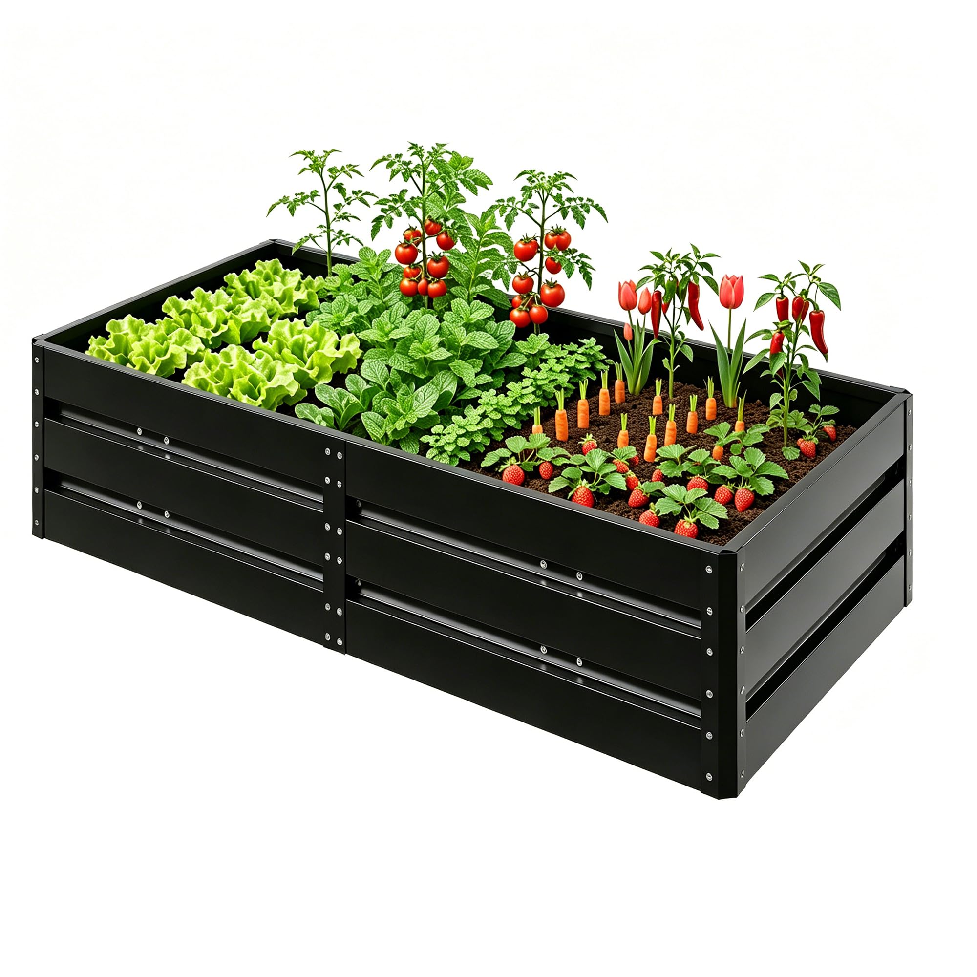Bac surélevé métal jardin 207 gal 6,3x3,1x1,5pi avec 6 poteaux