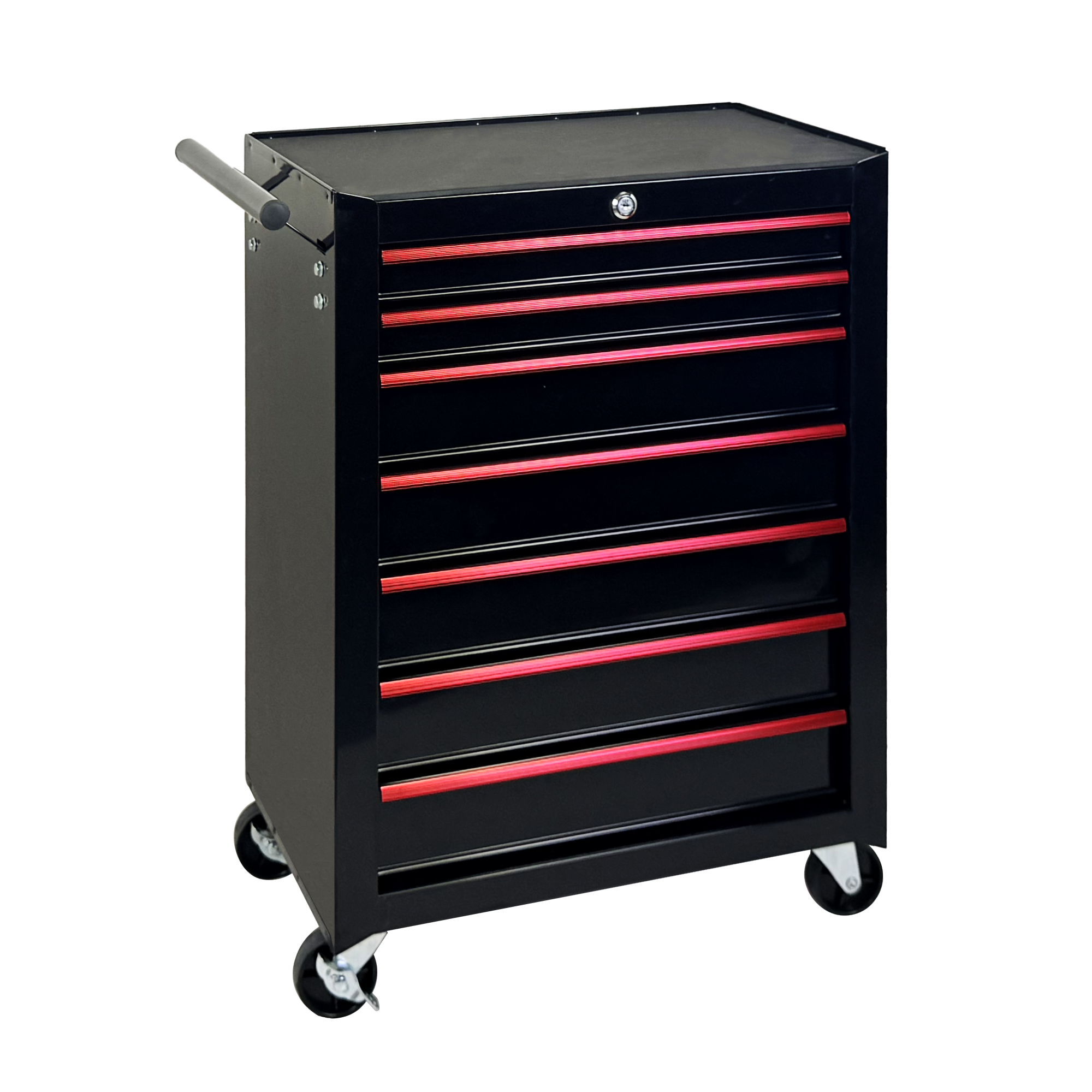 Chariot rangement 7 tiroirs roulettes sommier amovible noir