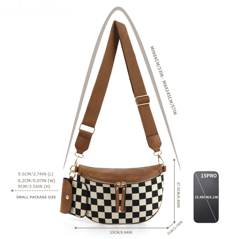 Sac portable femme motif damier (ramassage)
