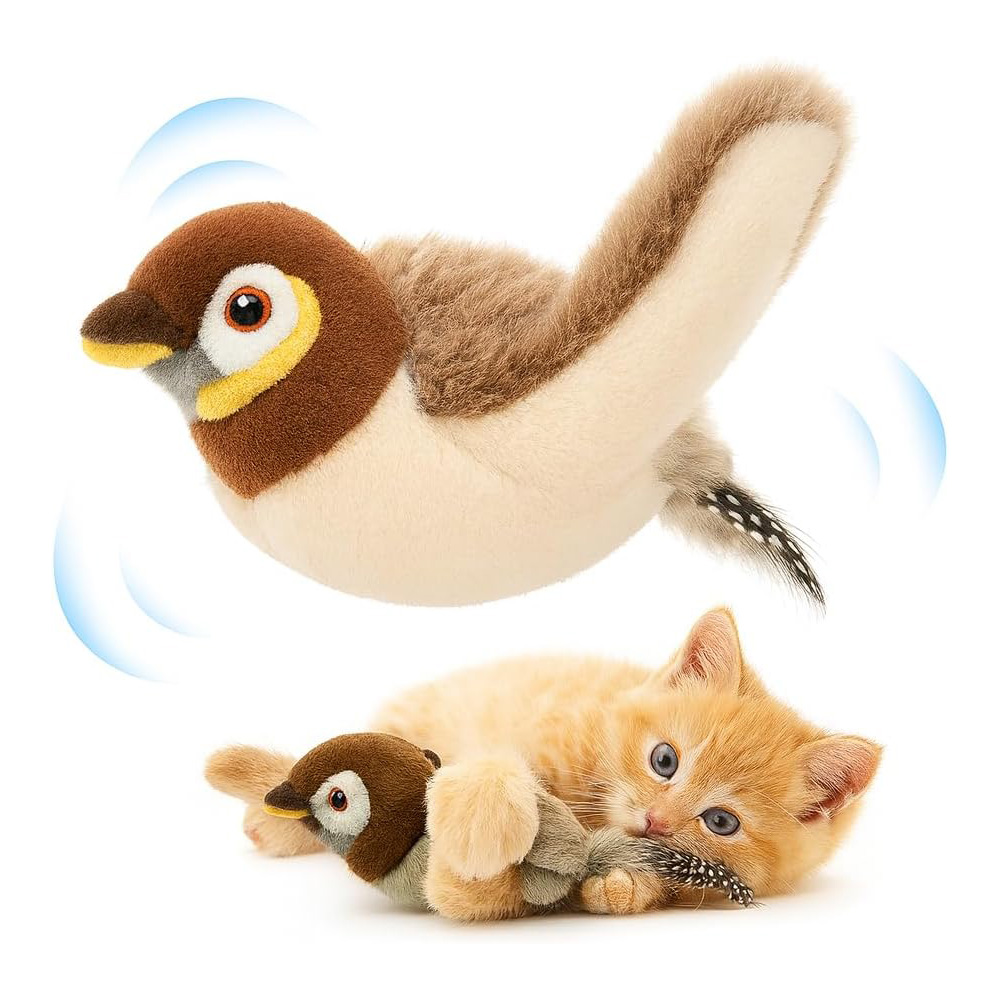 Jouet oiseau chat USB rechargeable, activé mouvement