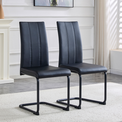 Chaise salle 2 pack noir, dossier haut, pieds métal