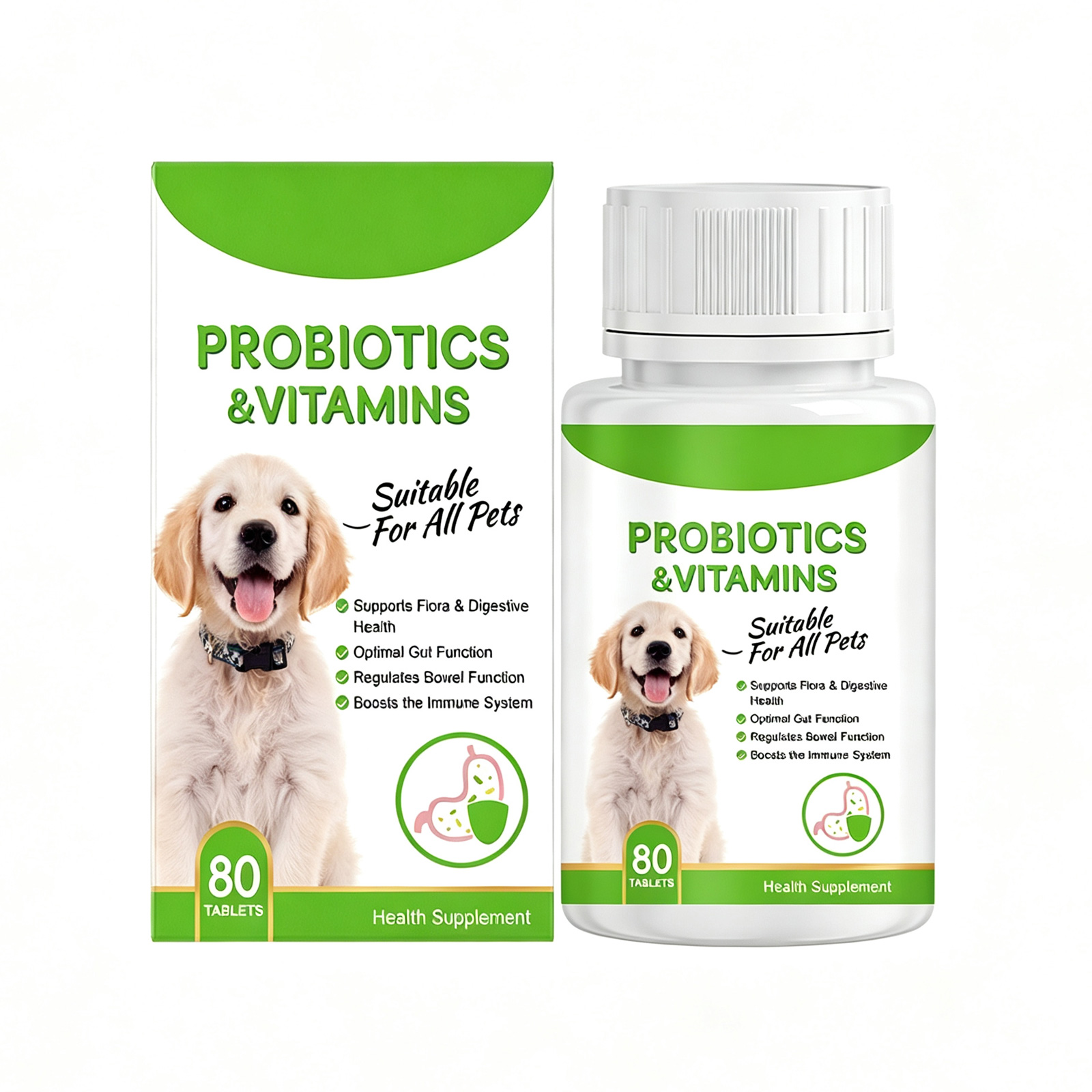Comprimés probiotiques vitamines santé digestive animaux