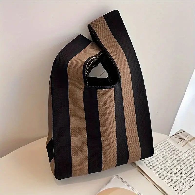 Sac à main femme maille laine bucket polyvalent