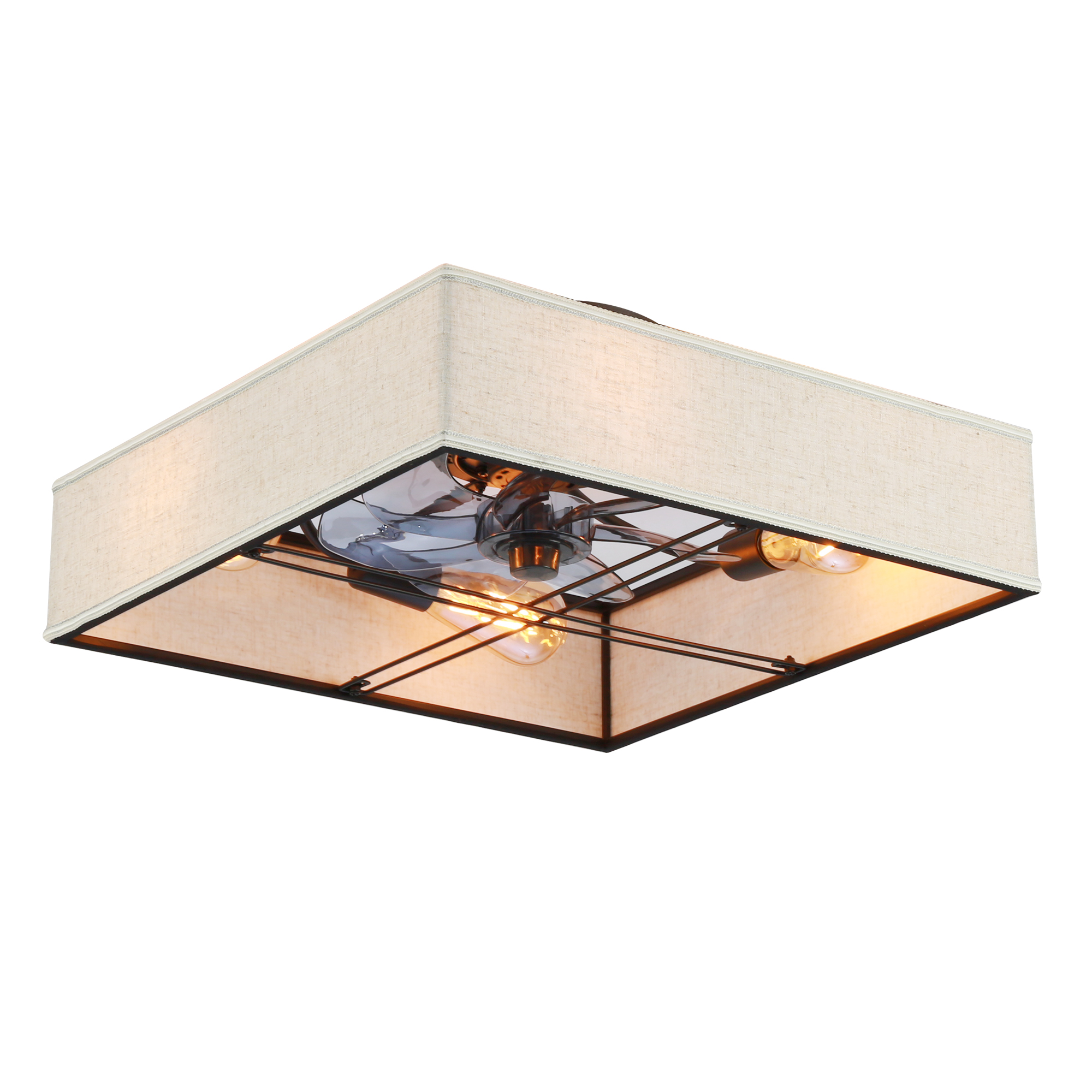 Ventilateur plafond tissu 16,6 po télécommande