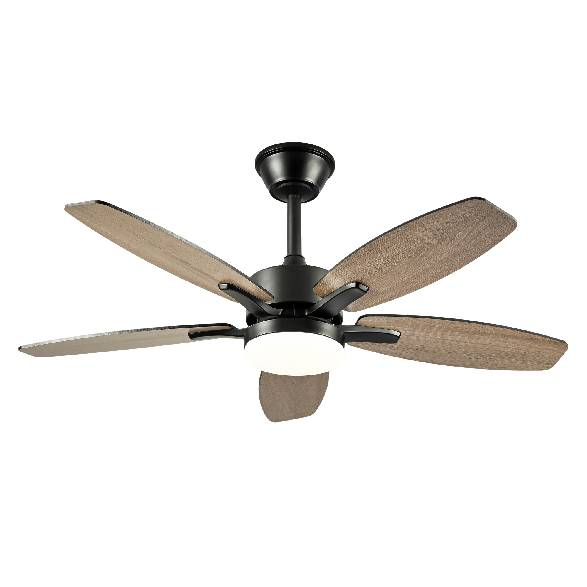Ventilateur plafond 42po 5 pales contrôle distance, moteur DC, noir mat