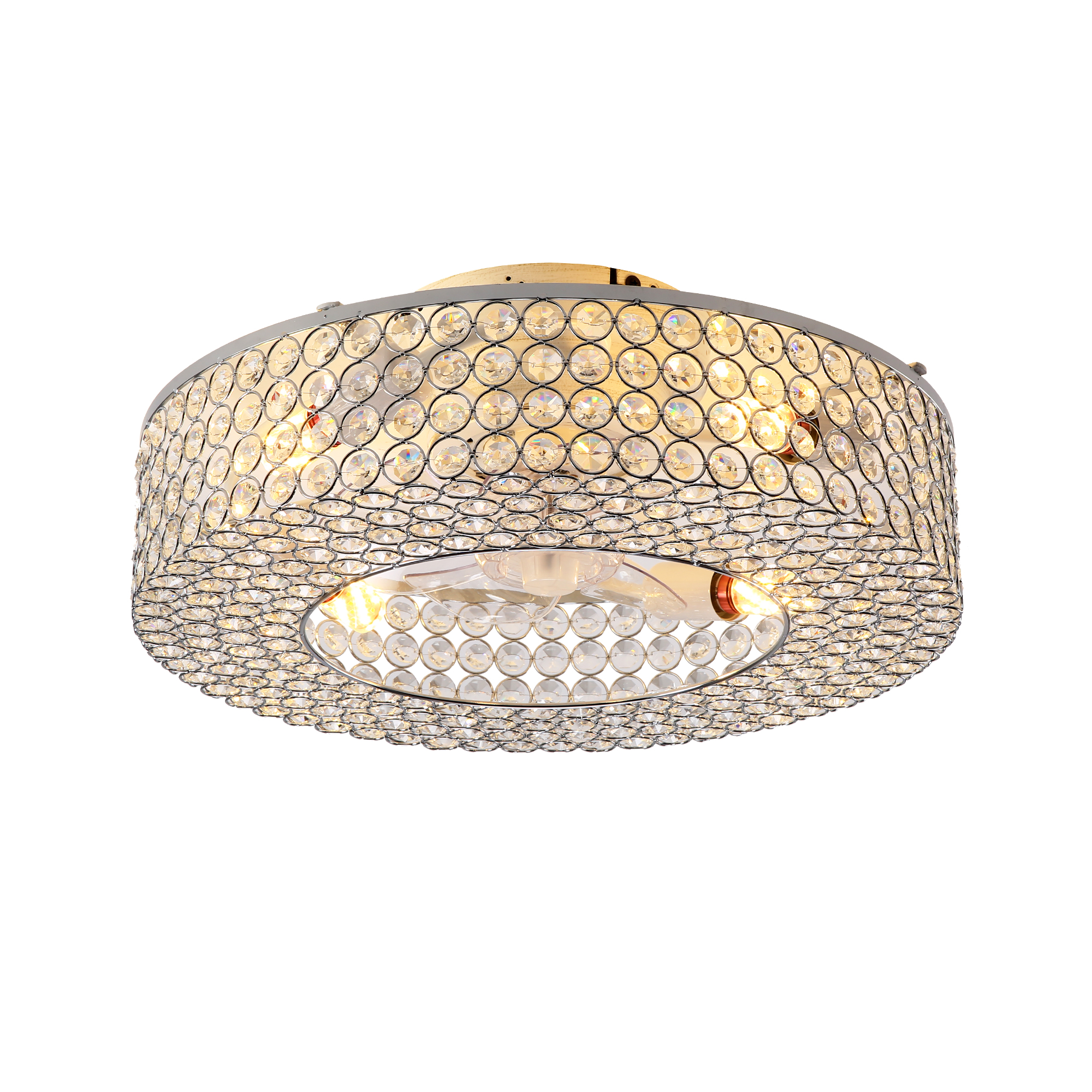 Ventilateur plafond cristal 19.6po télécommande DC 6 vitesses