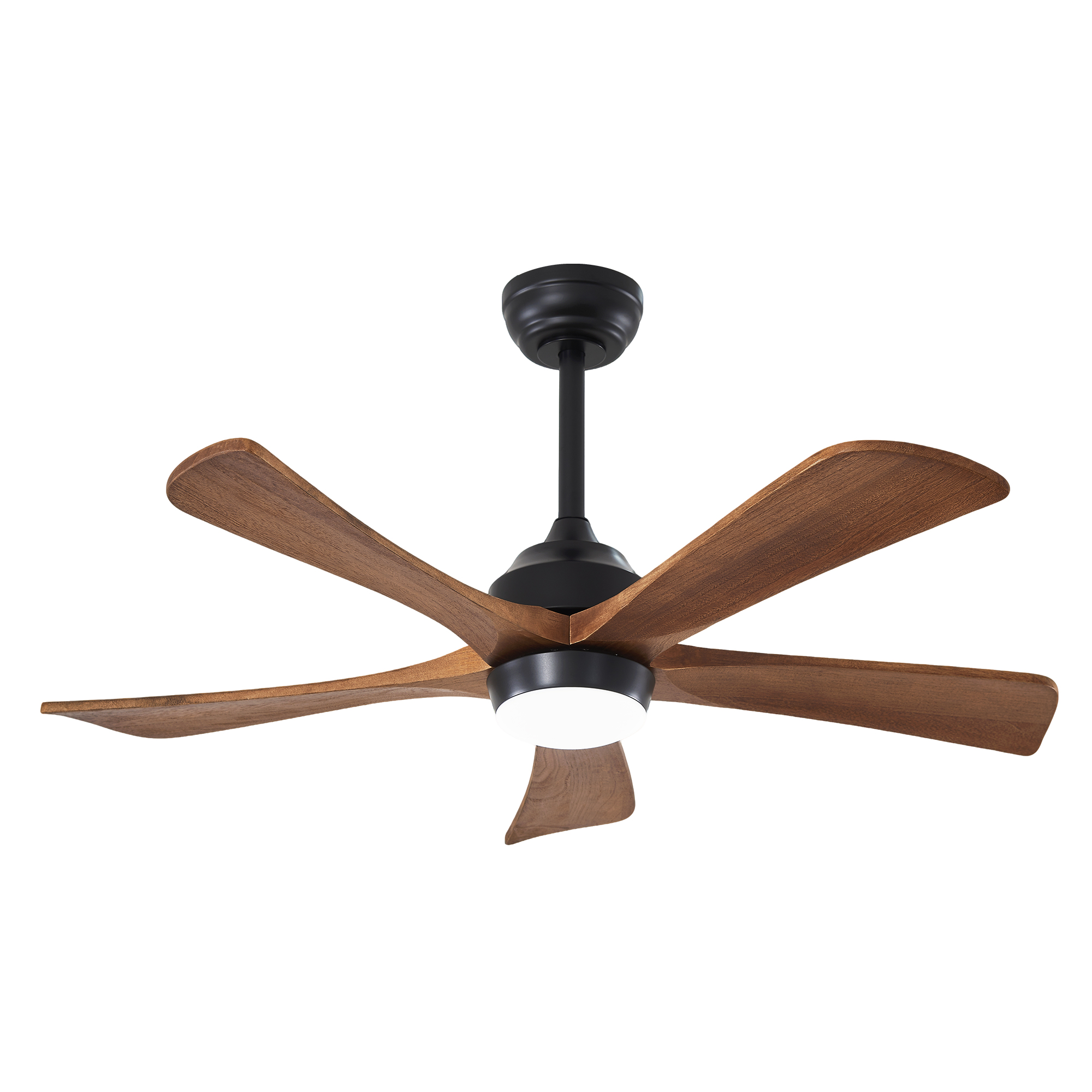 Ventilateur plafond 42" 5 pales bois, télécommande, noir
