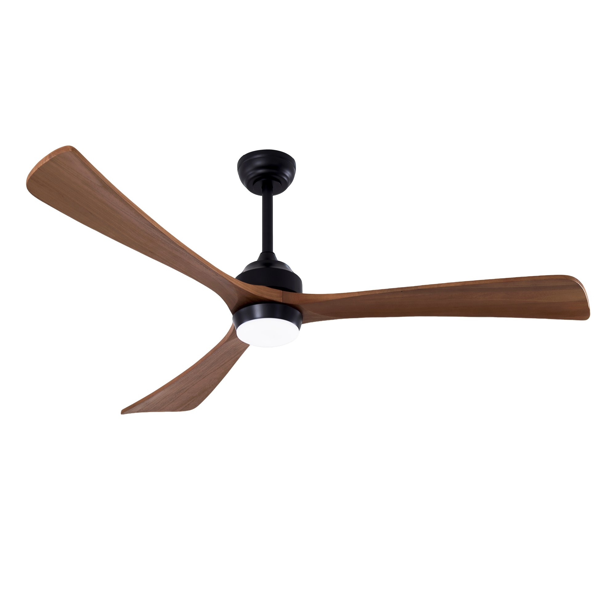 Ventilateur plafond 62" 3 pales bois solide lumière télécommande