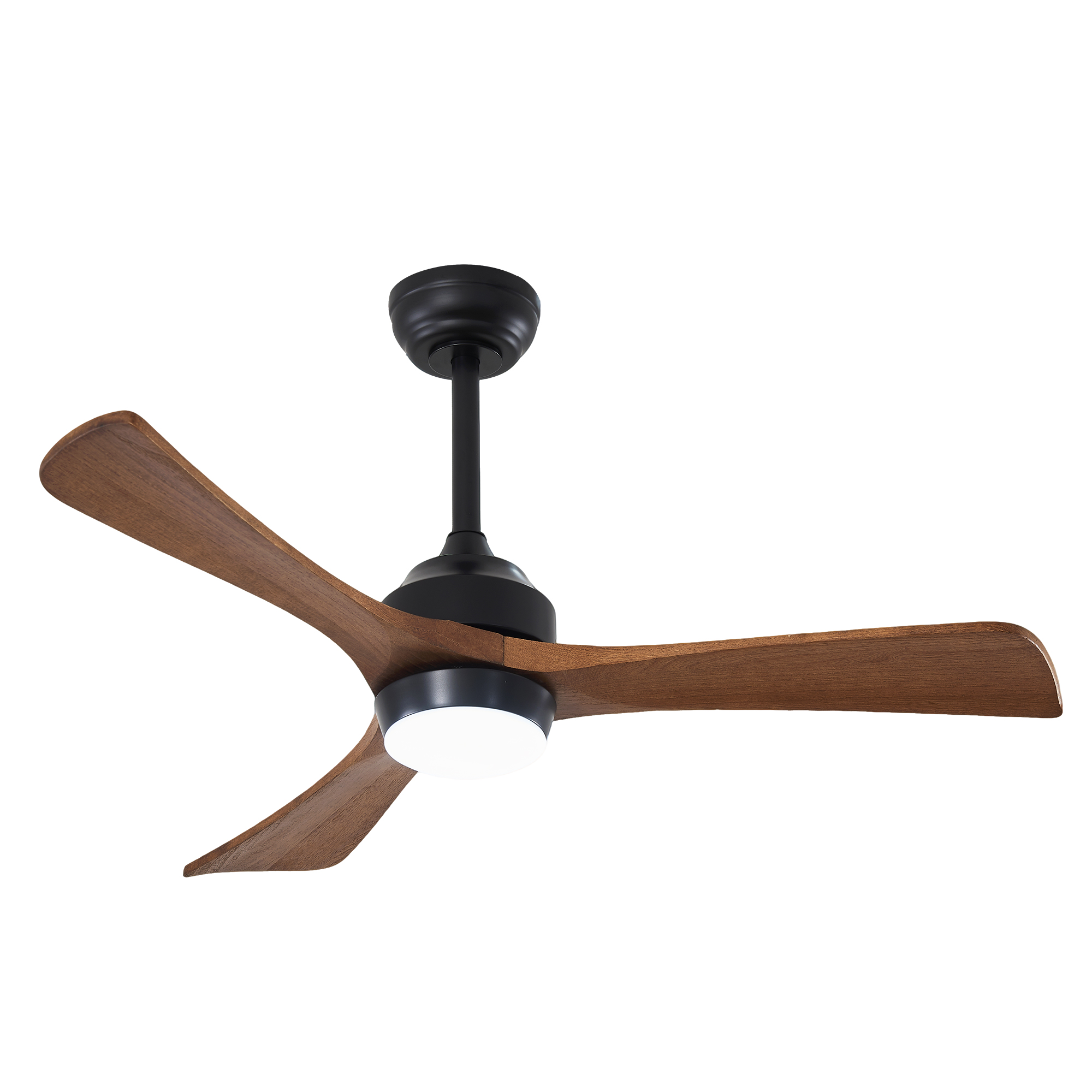 Ventilateur plafond 42po pales bois 6 vitesses noir mat
