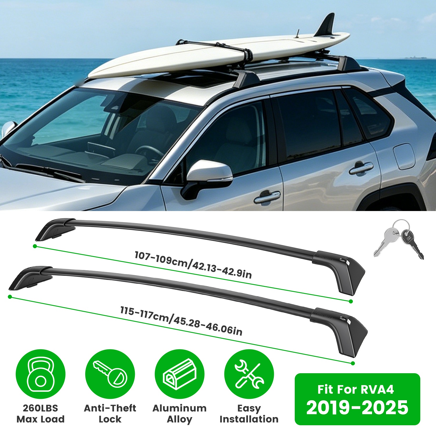 Barre toit Toyota RAV4 19-25 - Barres transversales