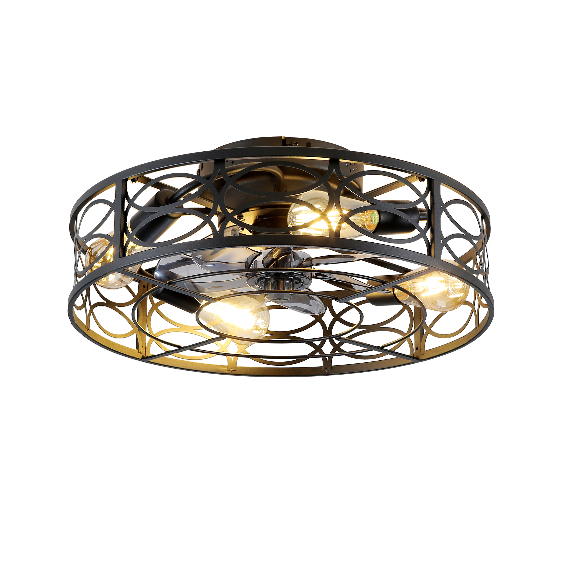 Ventilateur plafond 20" cage, télécommande, 6 vitesses, ferme
