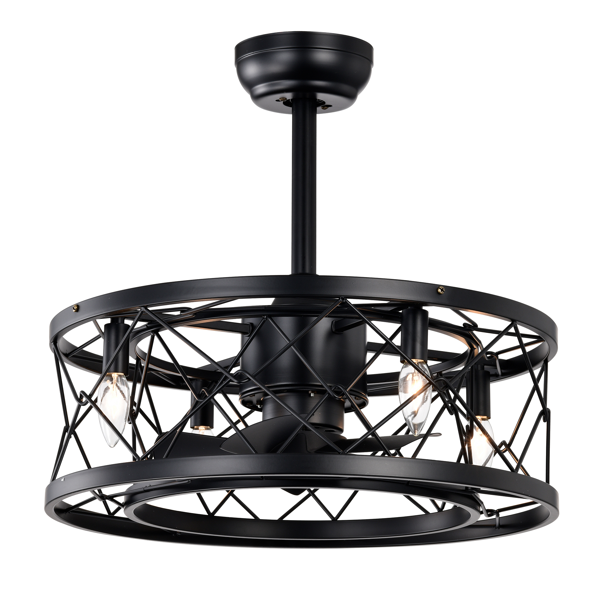 Ventilateur plafond 20po moteur AC silencieux noir mat