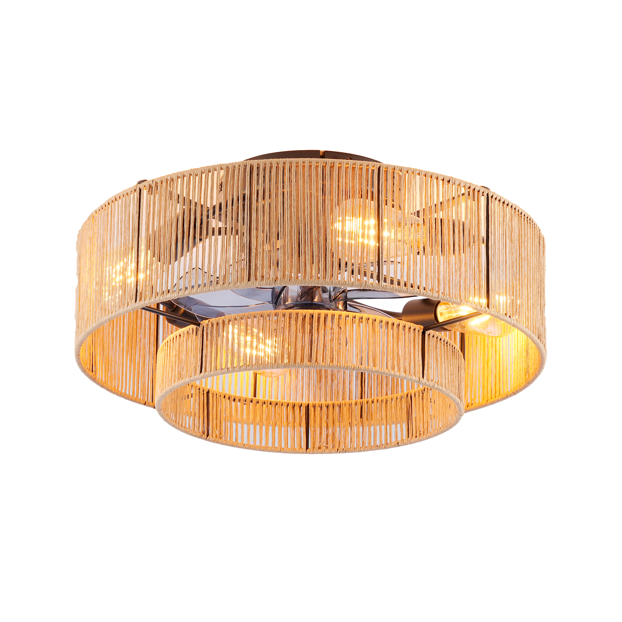 Ventilateur plafond corde 20" double étage télécommande 6 vitesses