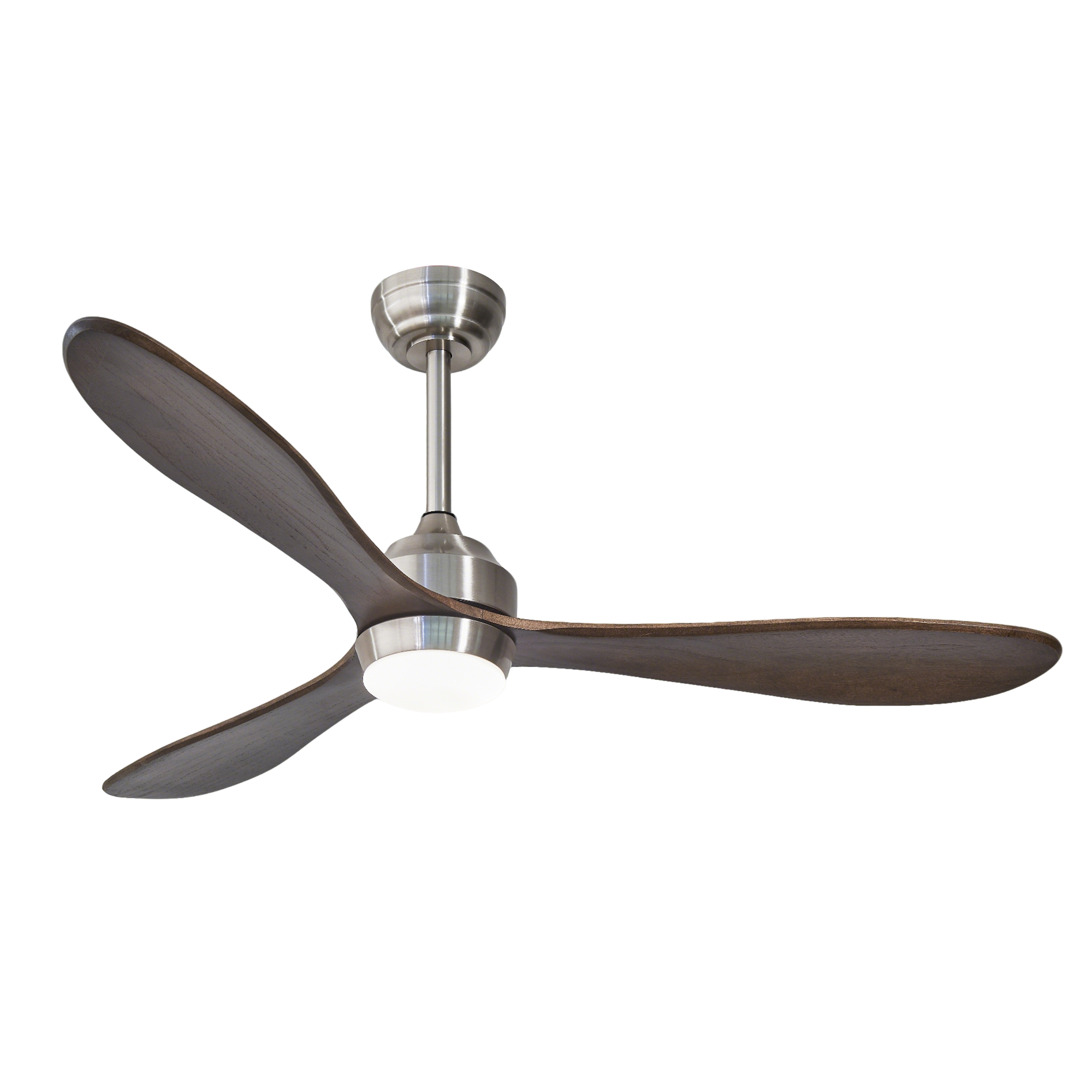 Ventilateur plafond 52 po, lumières, télécommande, bois massif