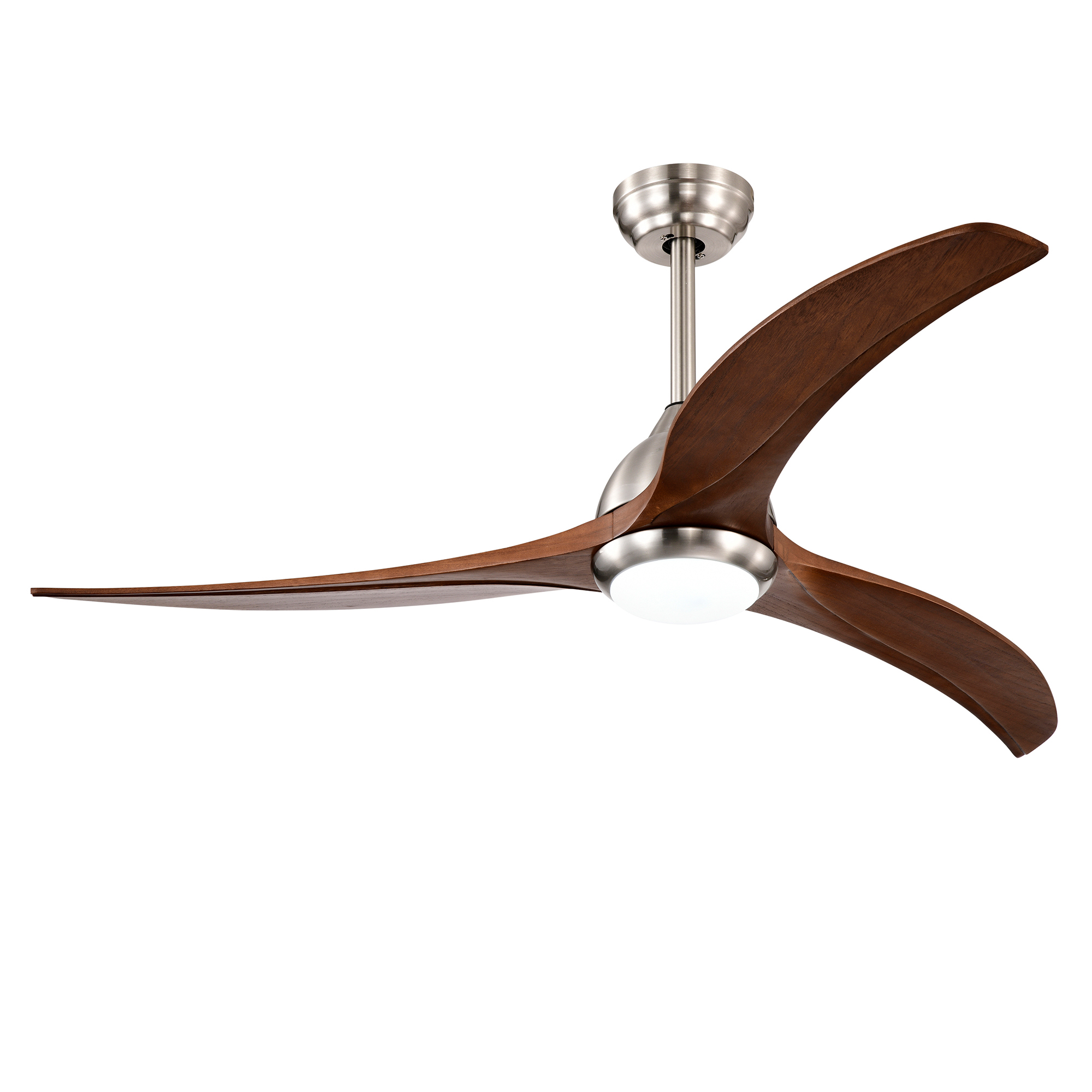 Ventilateur plafond 52 po bois noyer, lumière, télécommande