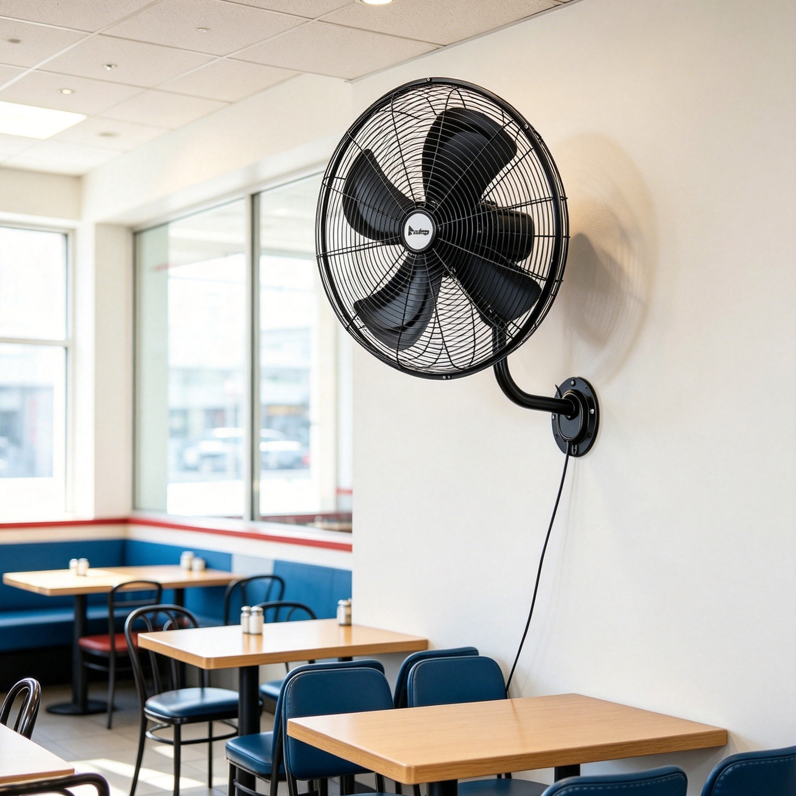 Ventilateur mural oscillant 18po, 3 vitesses, usage commercial