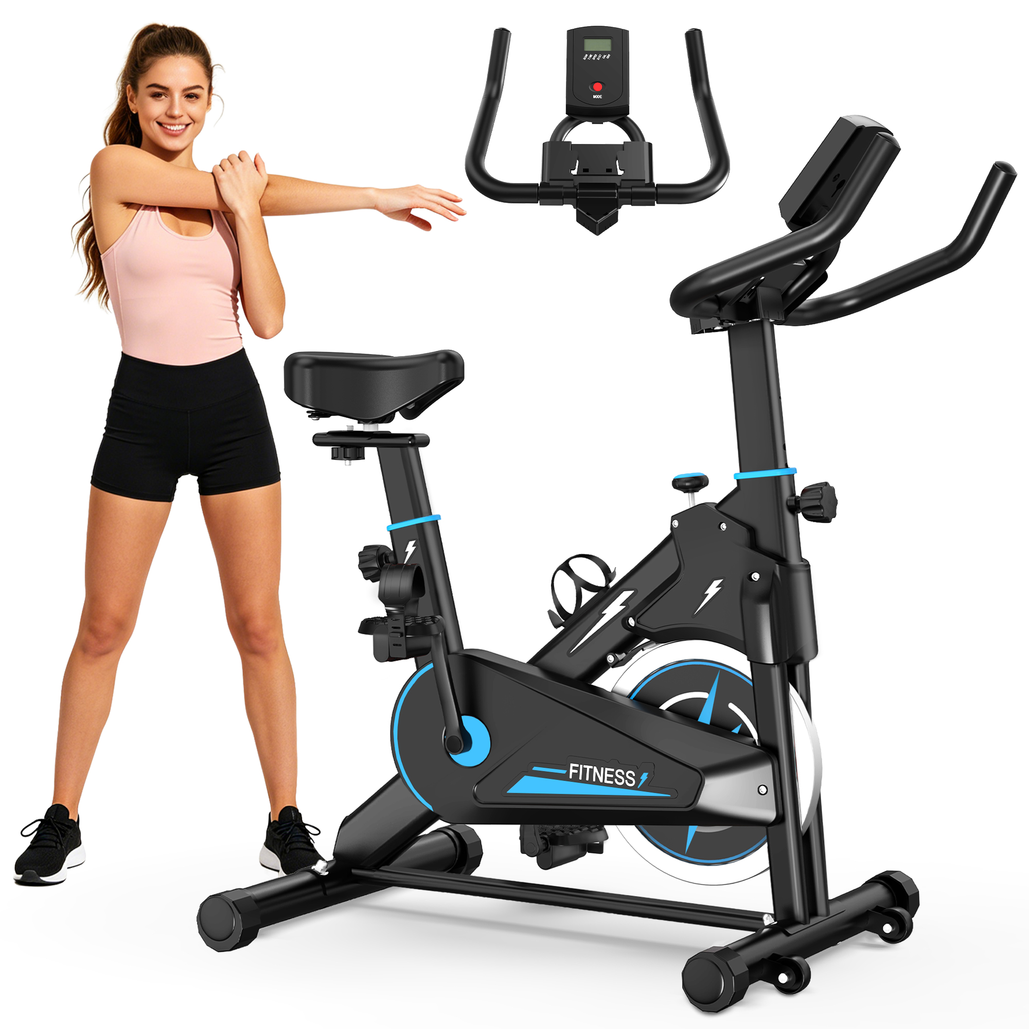 Vélo exercice intérieur moniteur résistance ajustable maison fitness