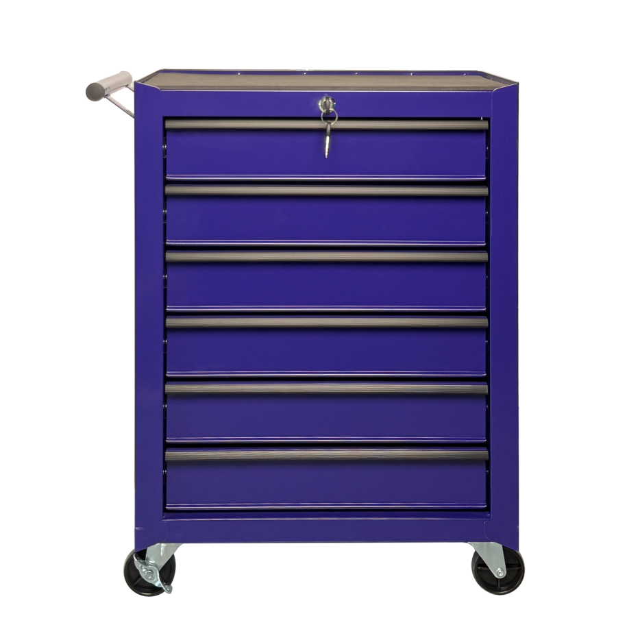Meuble outil 6 tiroirs 20", roulettes, acier, mauve