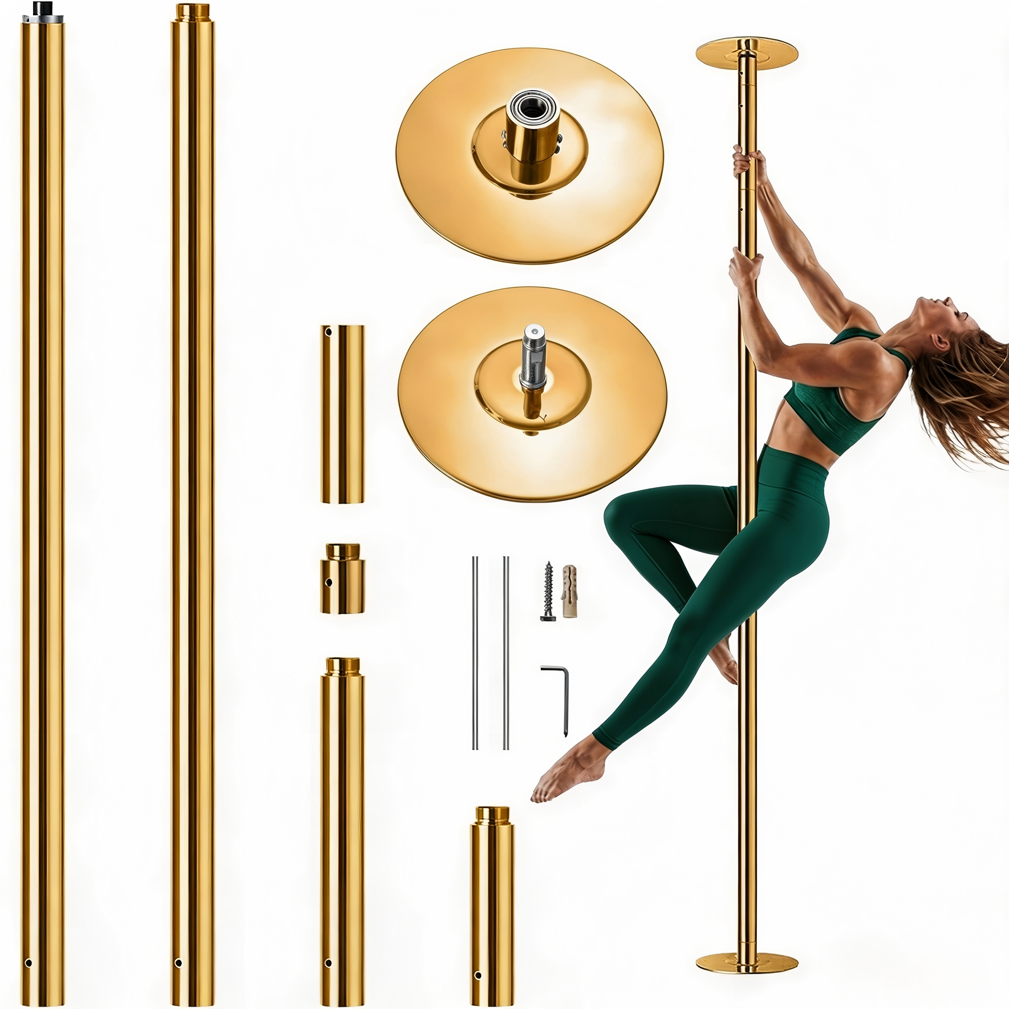Barre danse professionnelle acier lourd hauteur ajustable mode spin/static