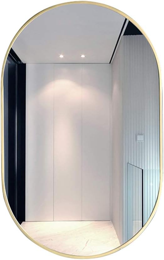 Miroir ovale métal doré 20x33 po
