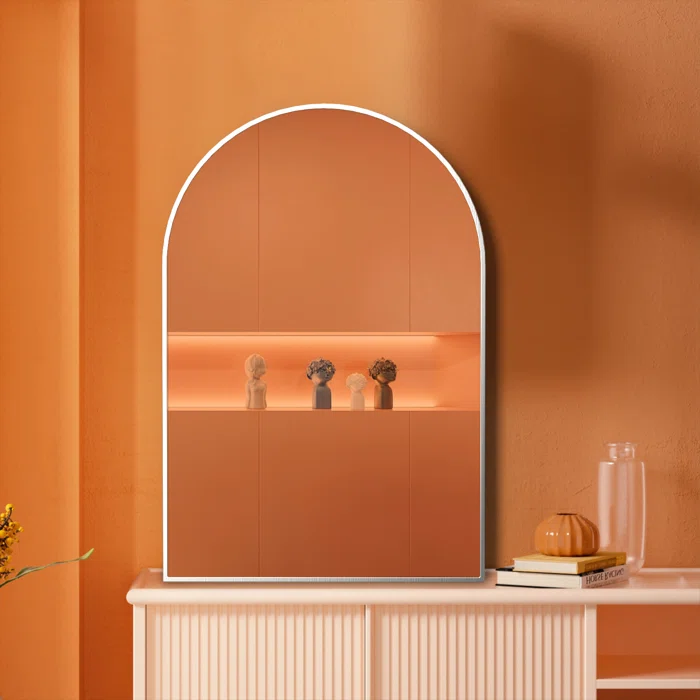 Miroir salle bain arrondi cadre argent 20x30 po W2203134107