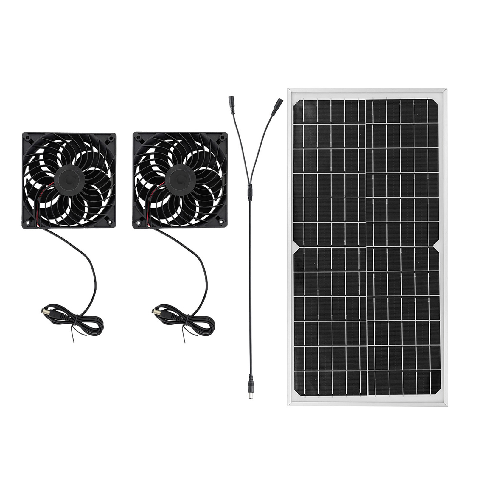 Kit ventilateur solaire 16W panneau 2 ventilateurs grenier