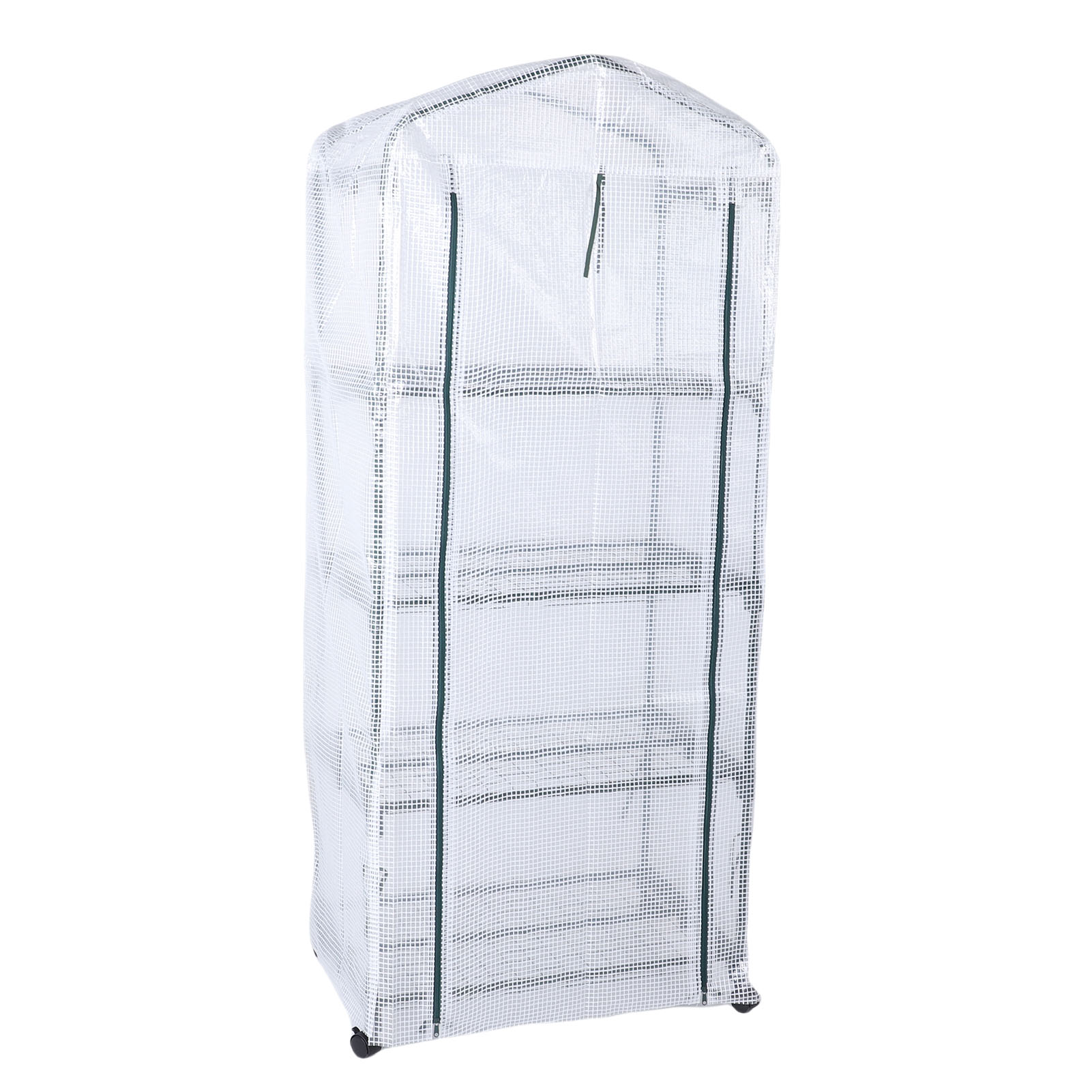 Serre PE 360° 4 étages portes zippées blanc