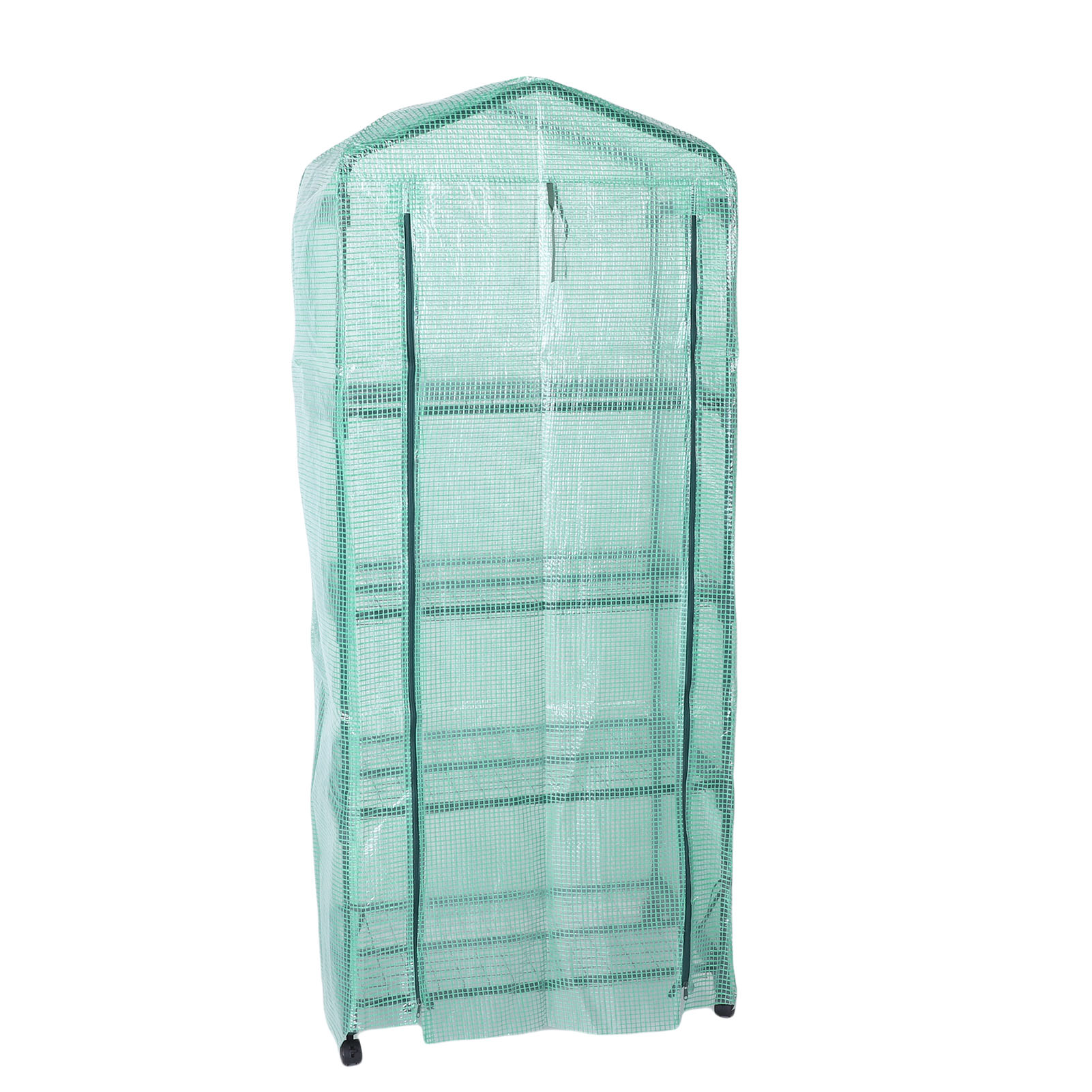 Serre PE 360° 4 étages portes zippées vert