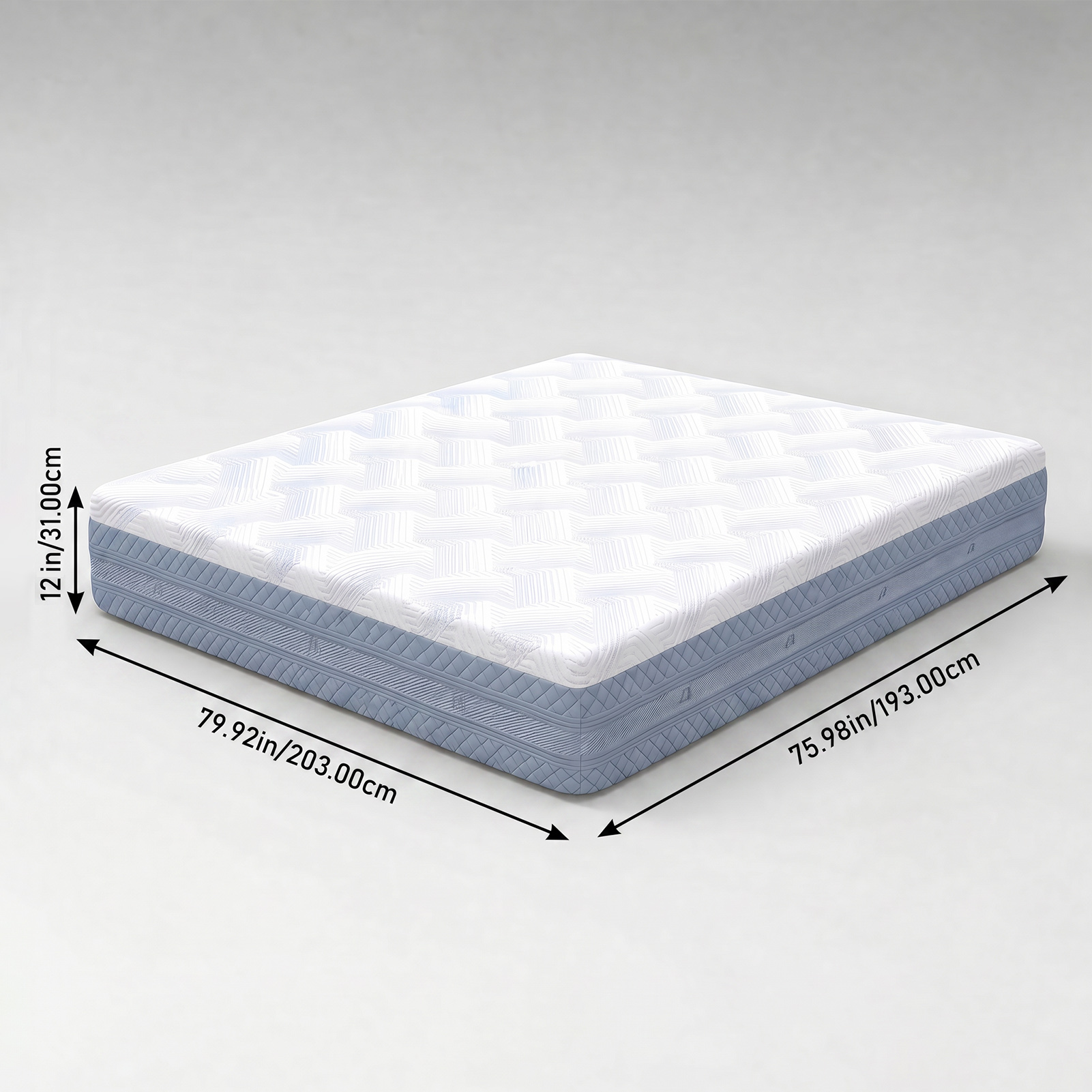 Matelas King 12 po, mousse mémoire haute densité