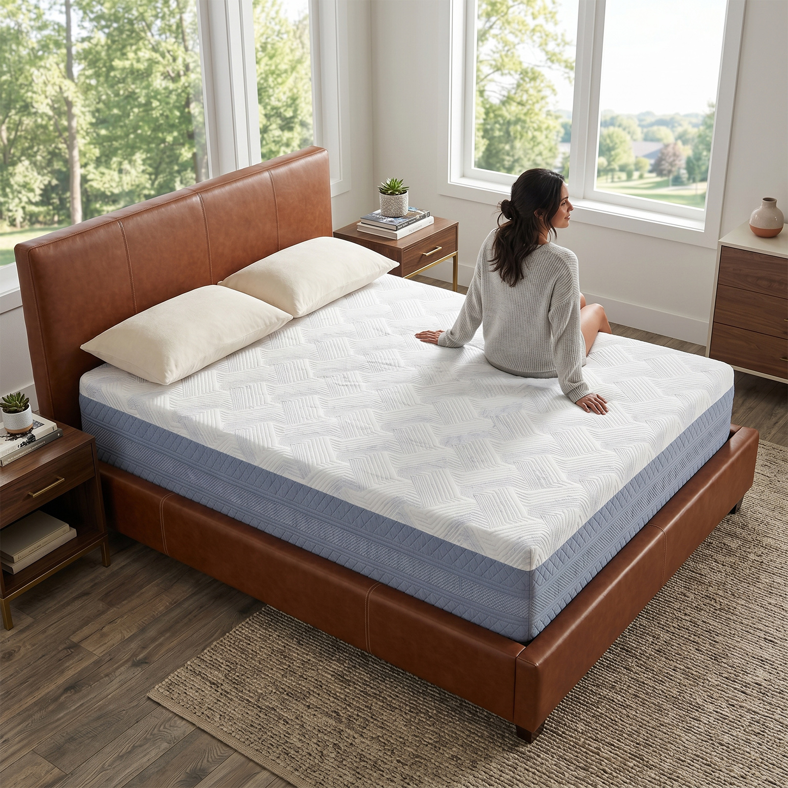 Matelas reine 14 po, mousse densité élevée, confortable