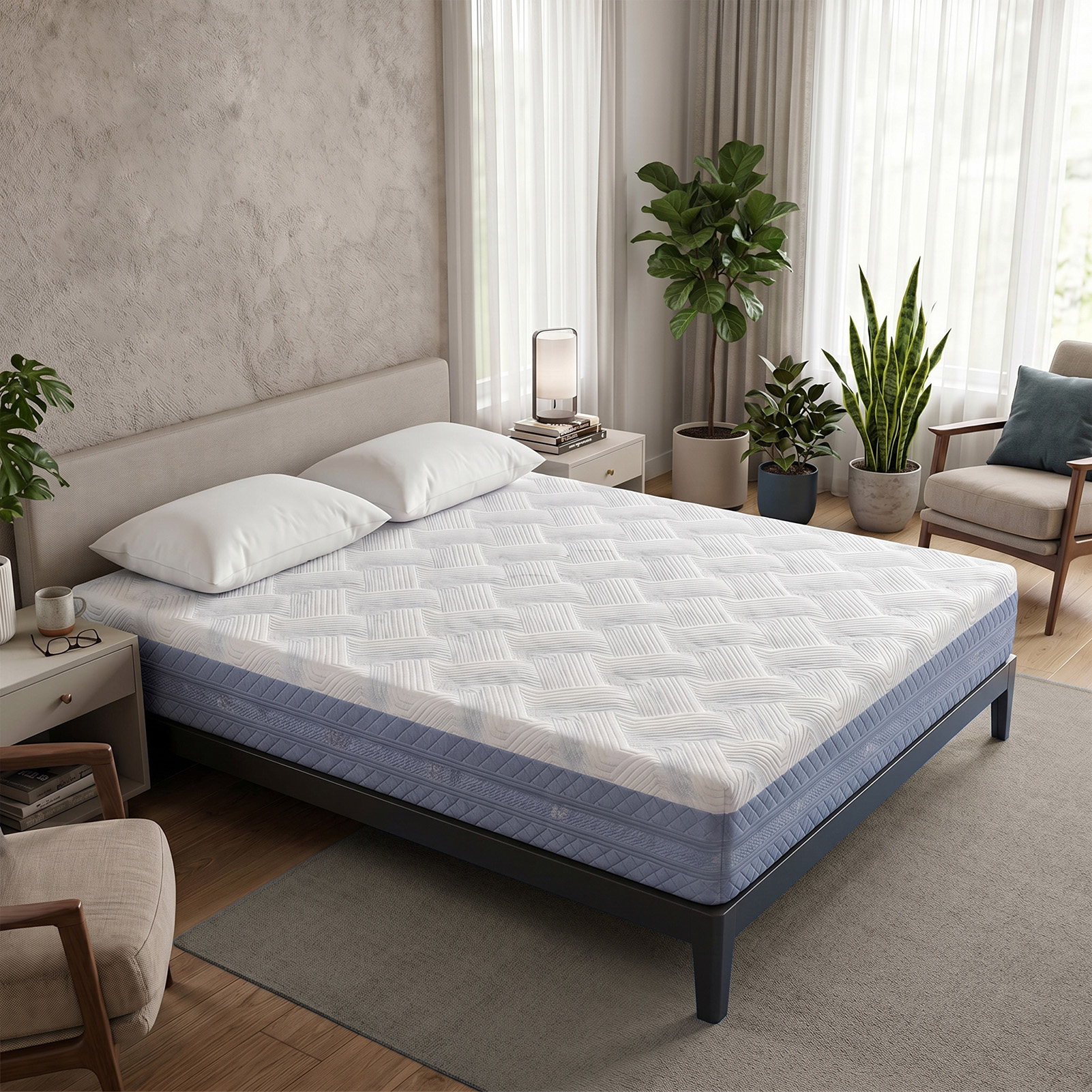 Matelas reine 10" mousse haute densité ferme confortable lit