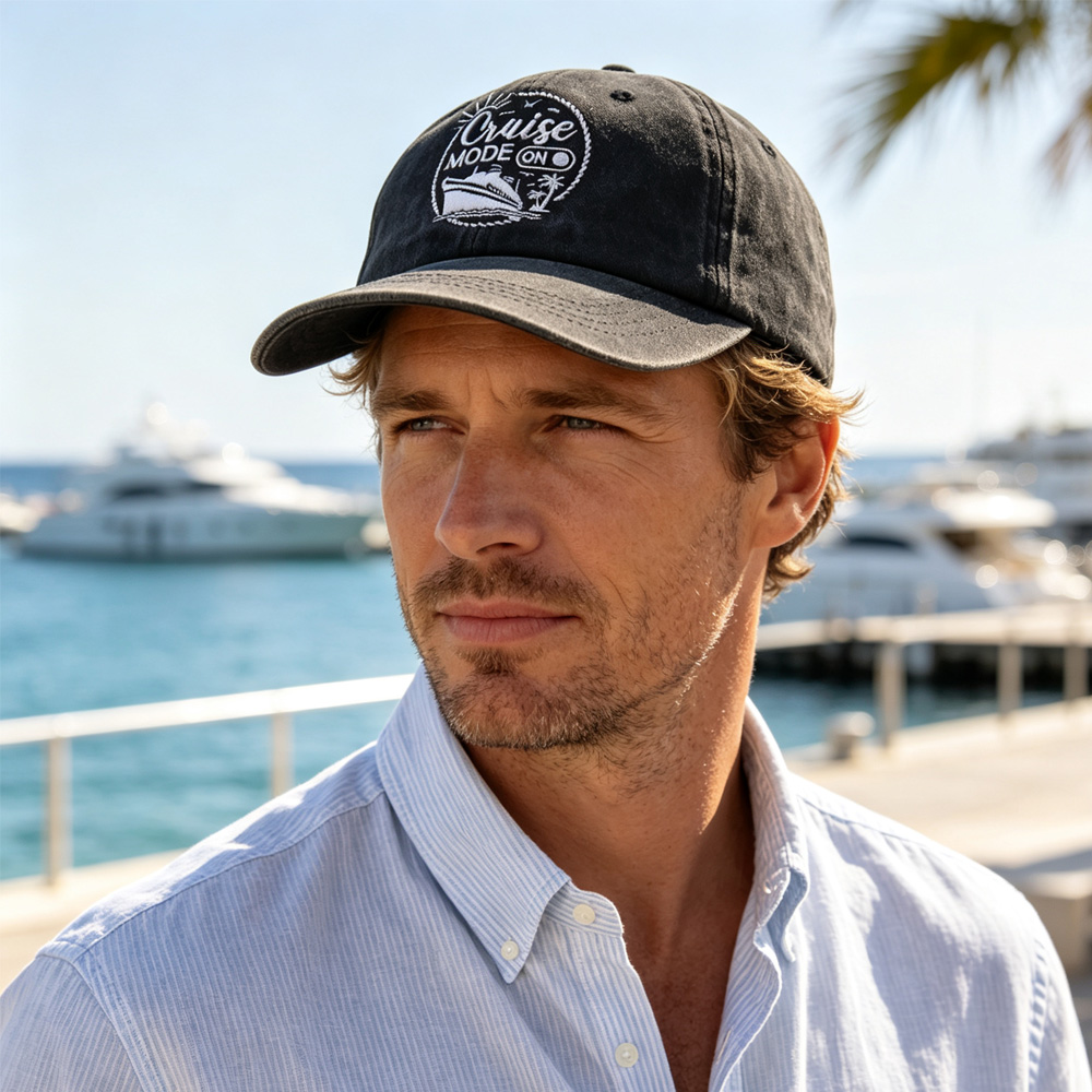 2 casquettes baseball « Cruise Mode » vacances plage bateau
