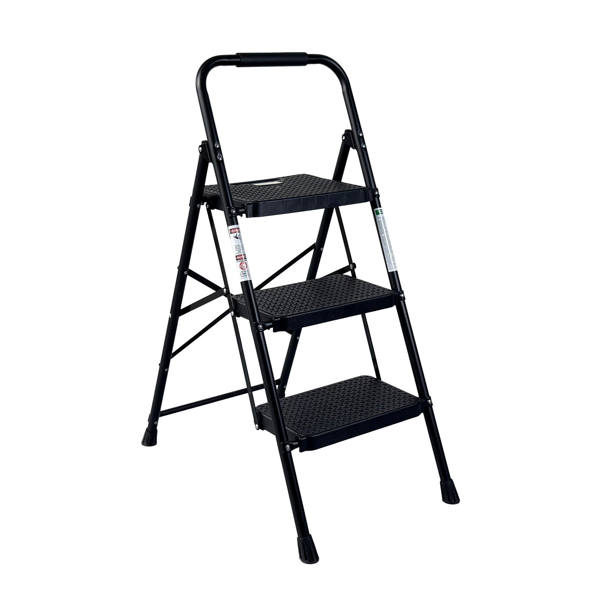 Escabeau 3 marches acier pliable antidérapant portable