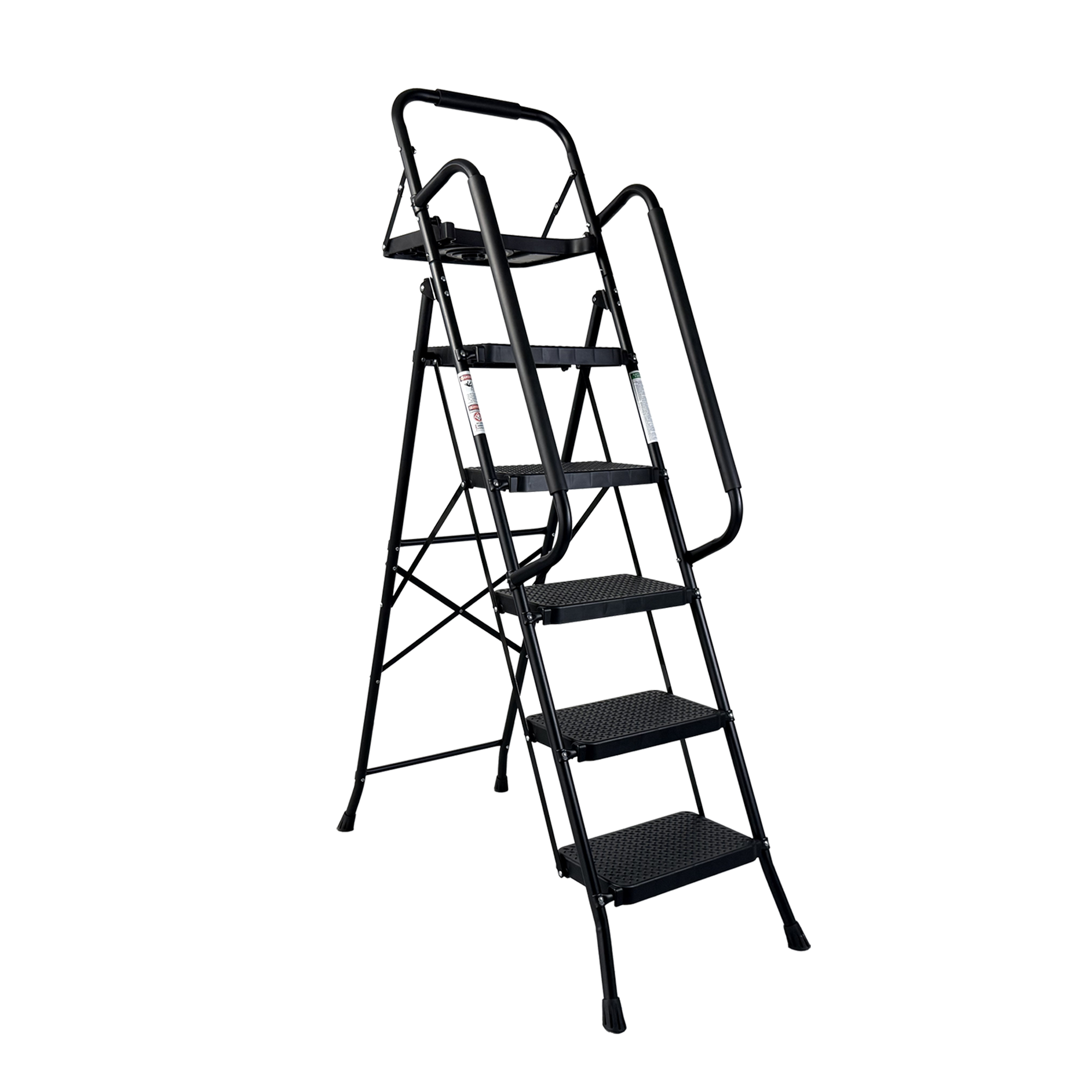 Escabeau pliable acier antidérapant poignée portable