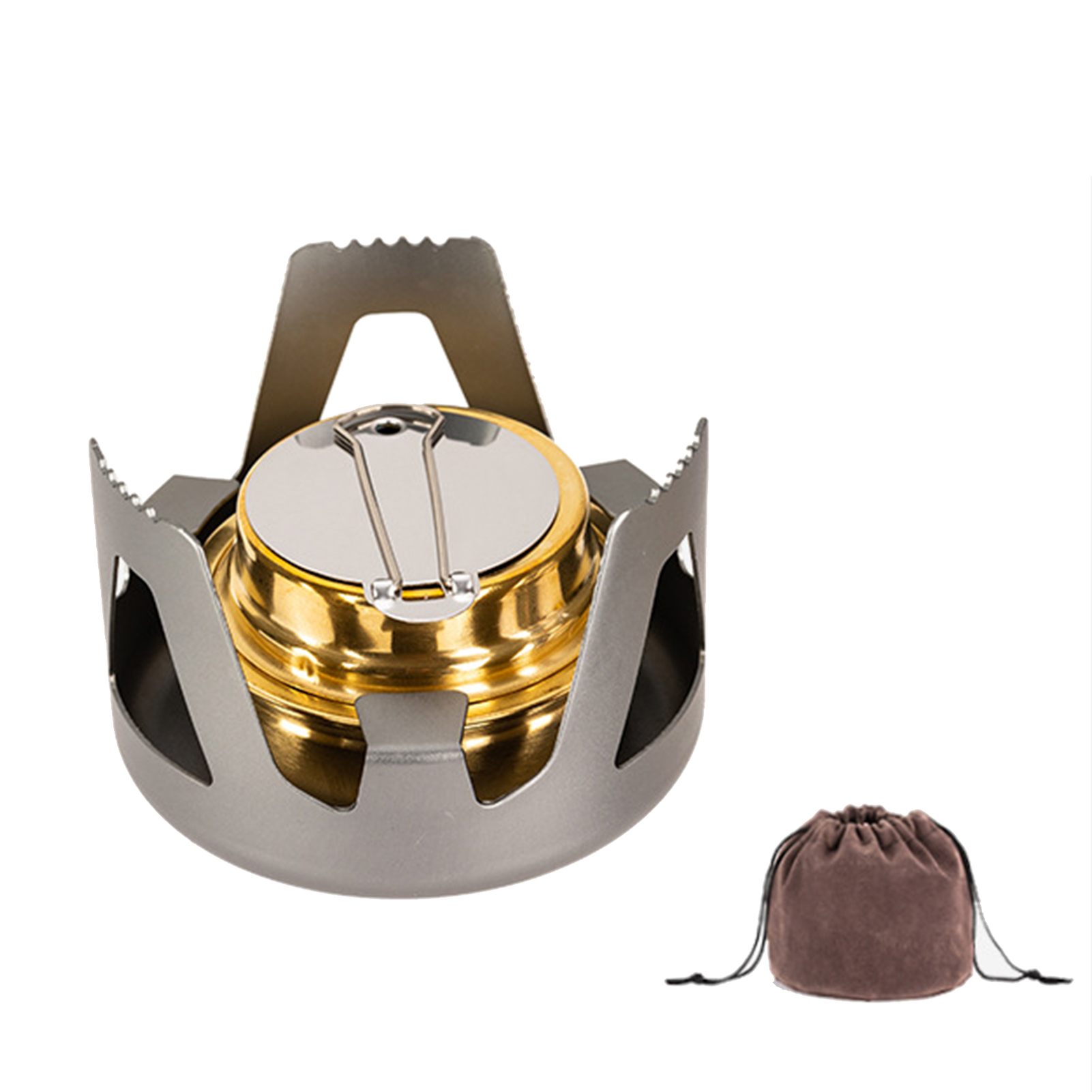 Réchaud alcool portable laiton petit camping ultraléger
