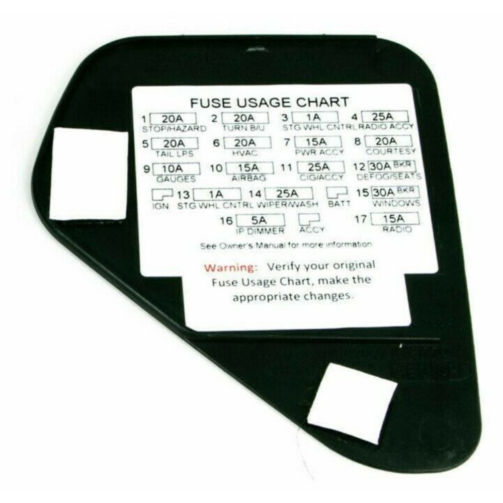 Couverture panneau fusibles intérieur Camaro Firebird 00-02 noir